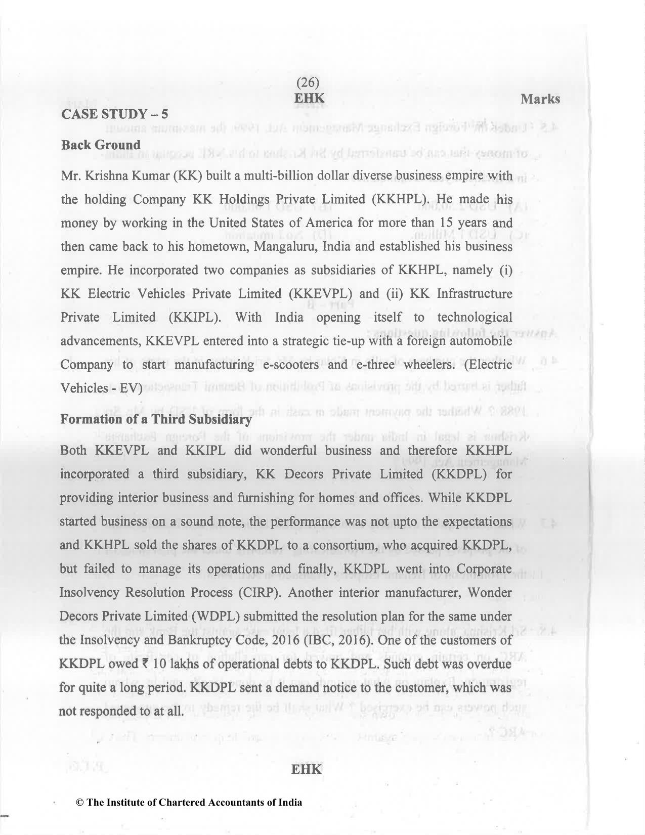 CA Final Nov 2022 Question Paper - Paper 6D – Economic Laws - Page 26