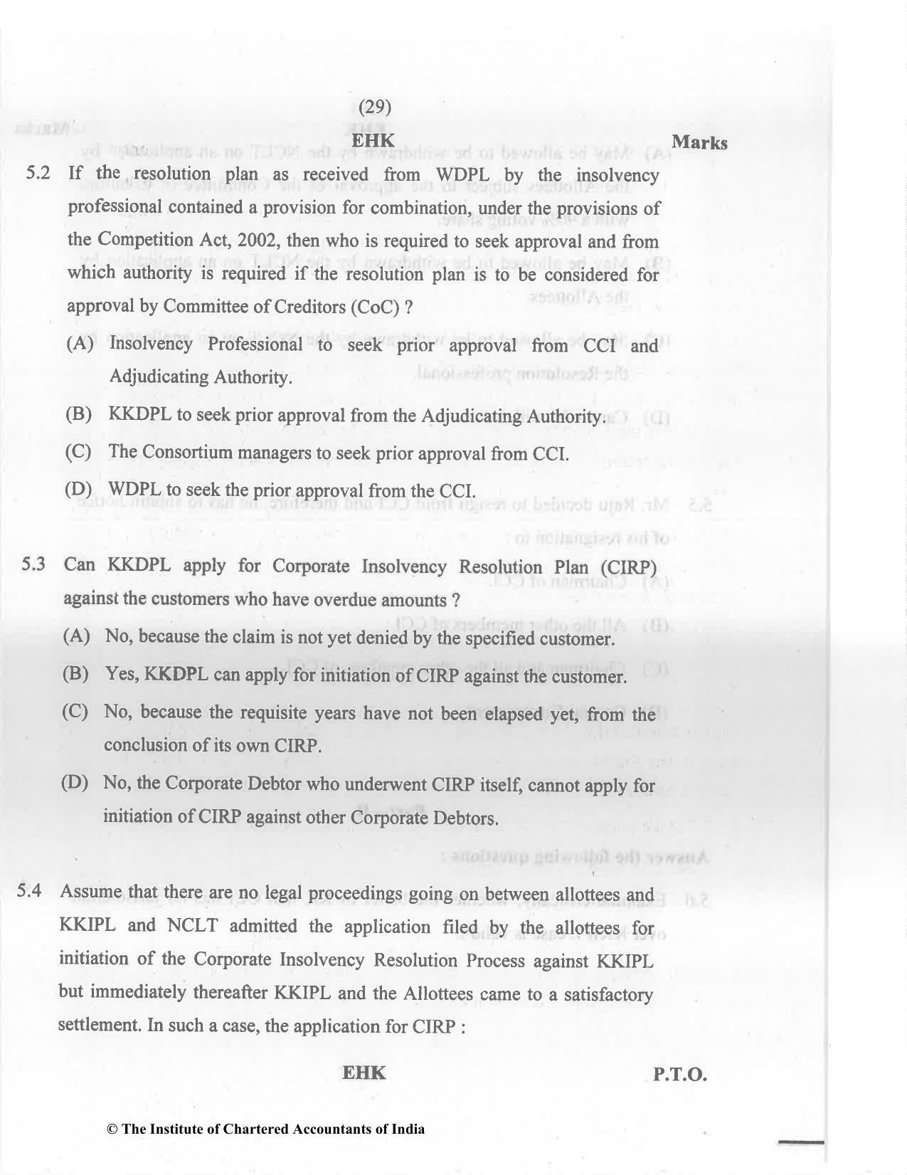 CA Final Nov 2022 Question Paper - Paper 6D – Economic Laws - Page 29