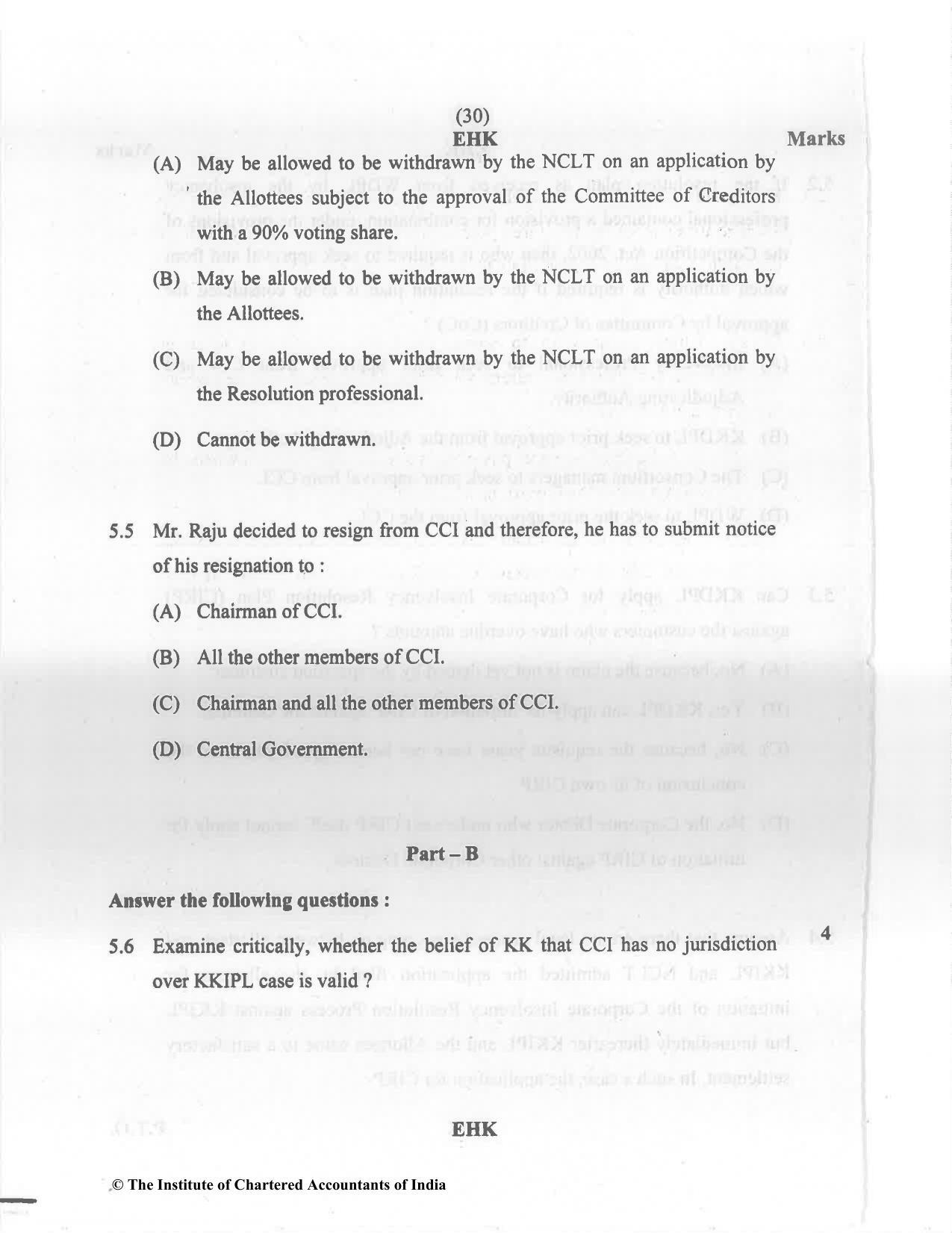 CA Final Nov 2022 Question Paper - Paper 6D – Economic Laws - Page 30