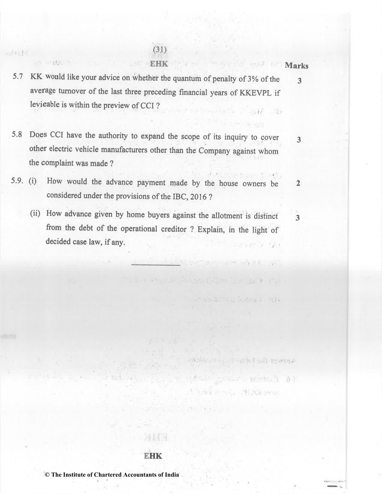 CA Final Nov 2022 Question Paper - Paper 6D – Economic Laws - Page 31