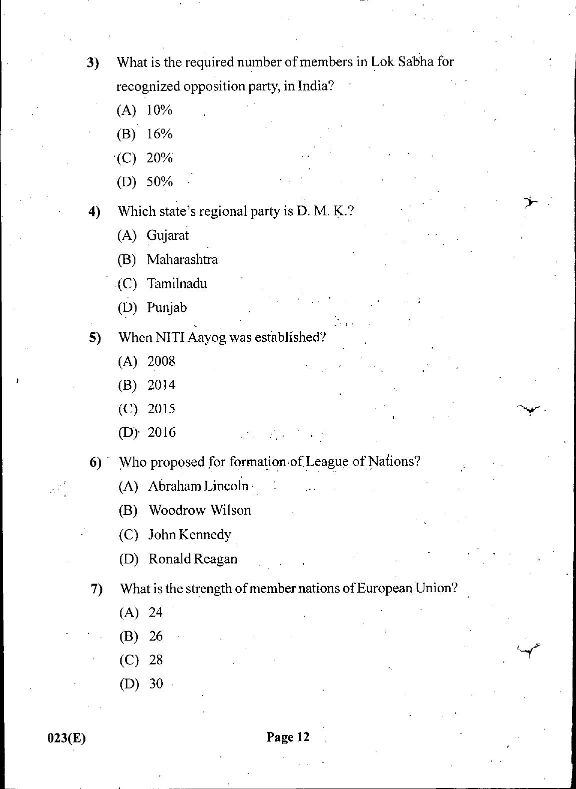 Gujarat Board Class 12th Question Paper March 2019: 23 (GHE) - Page 12