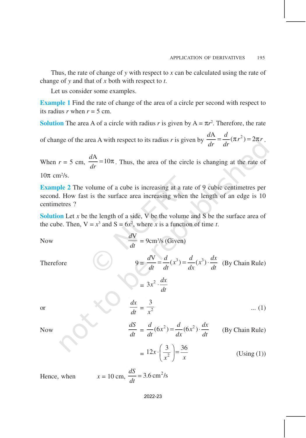 NCERT Book for Class 12 Maths Chapter 6 Application of Derivatives - Page 2