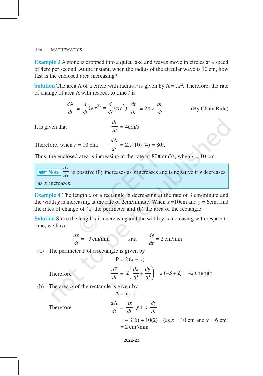NCERT Book for Class 12 Maths Chapter 6 Application of Derivatives - Page 3