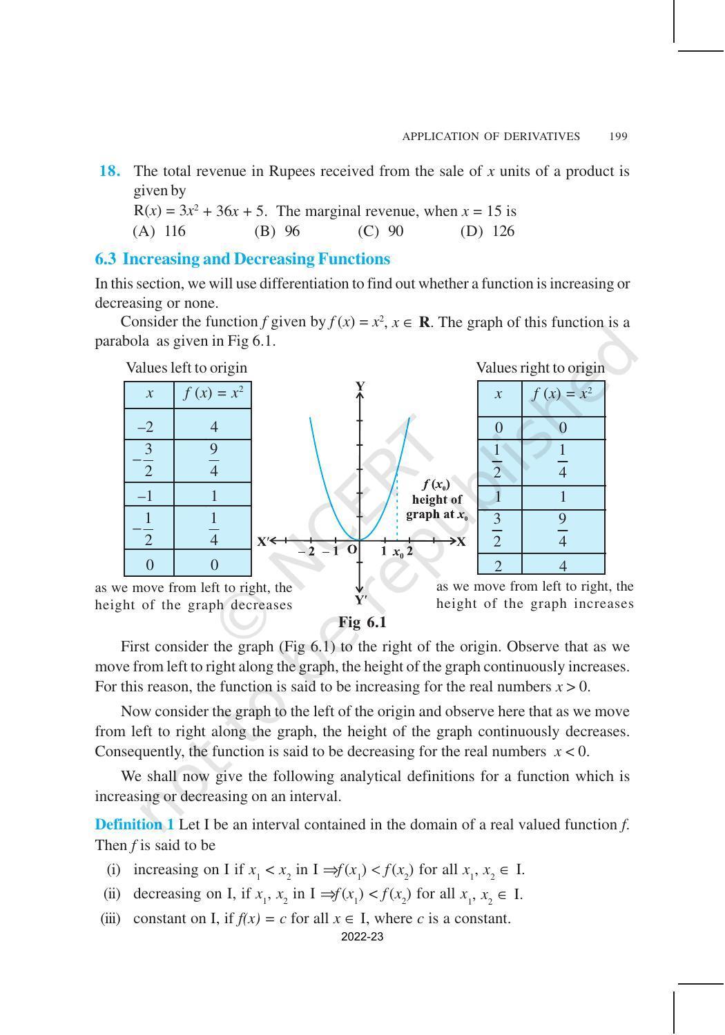 NCERT Book for Class 12 Maths Chapter 6 Application of Derivatives - Page 6