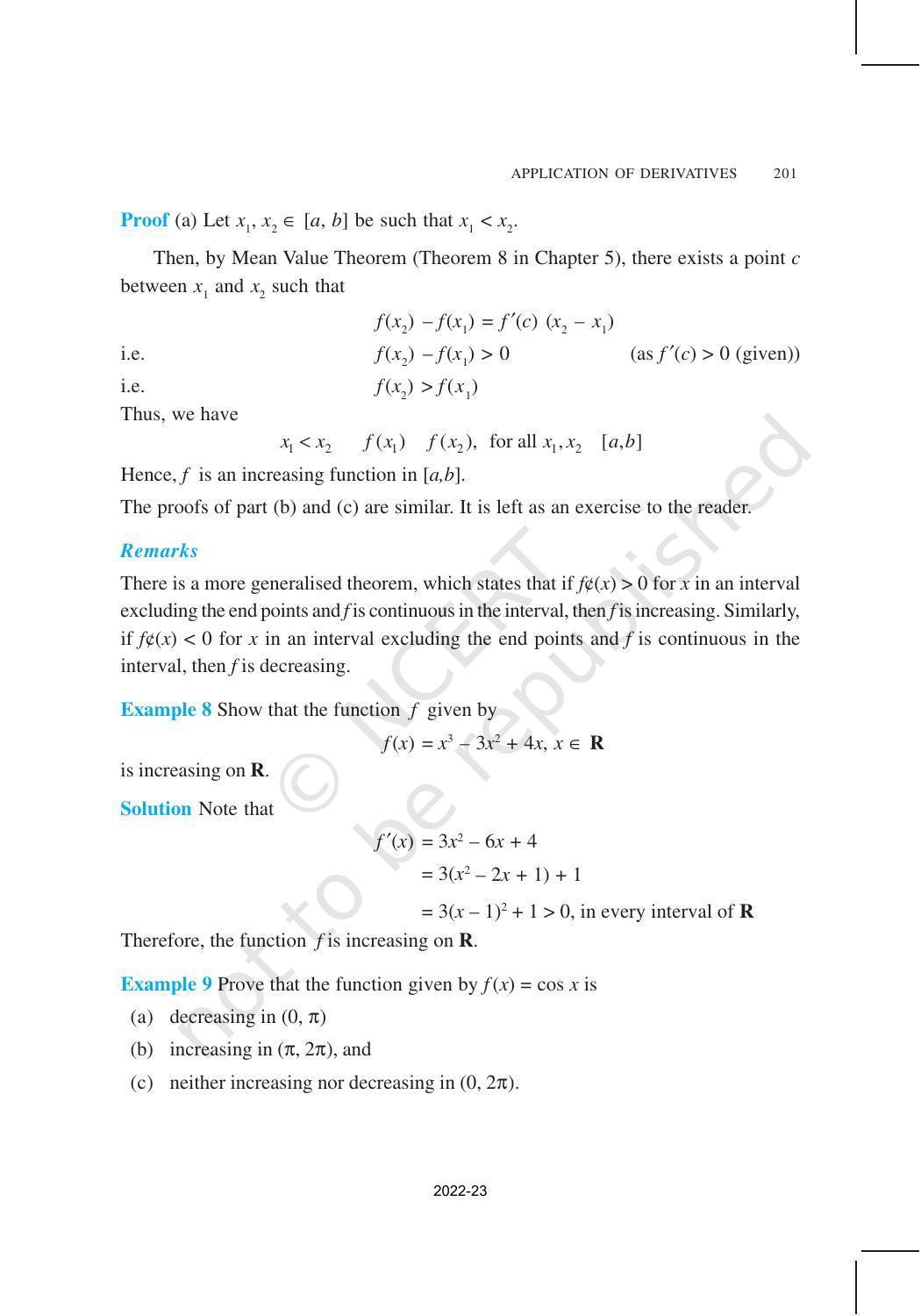 NCERT Book for Class 12 Maths Chapter 6 Application of Derivatives - Page 8