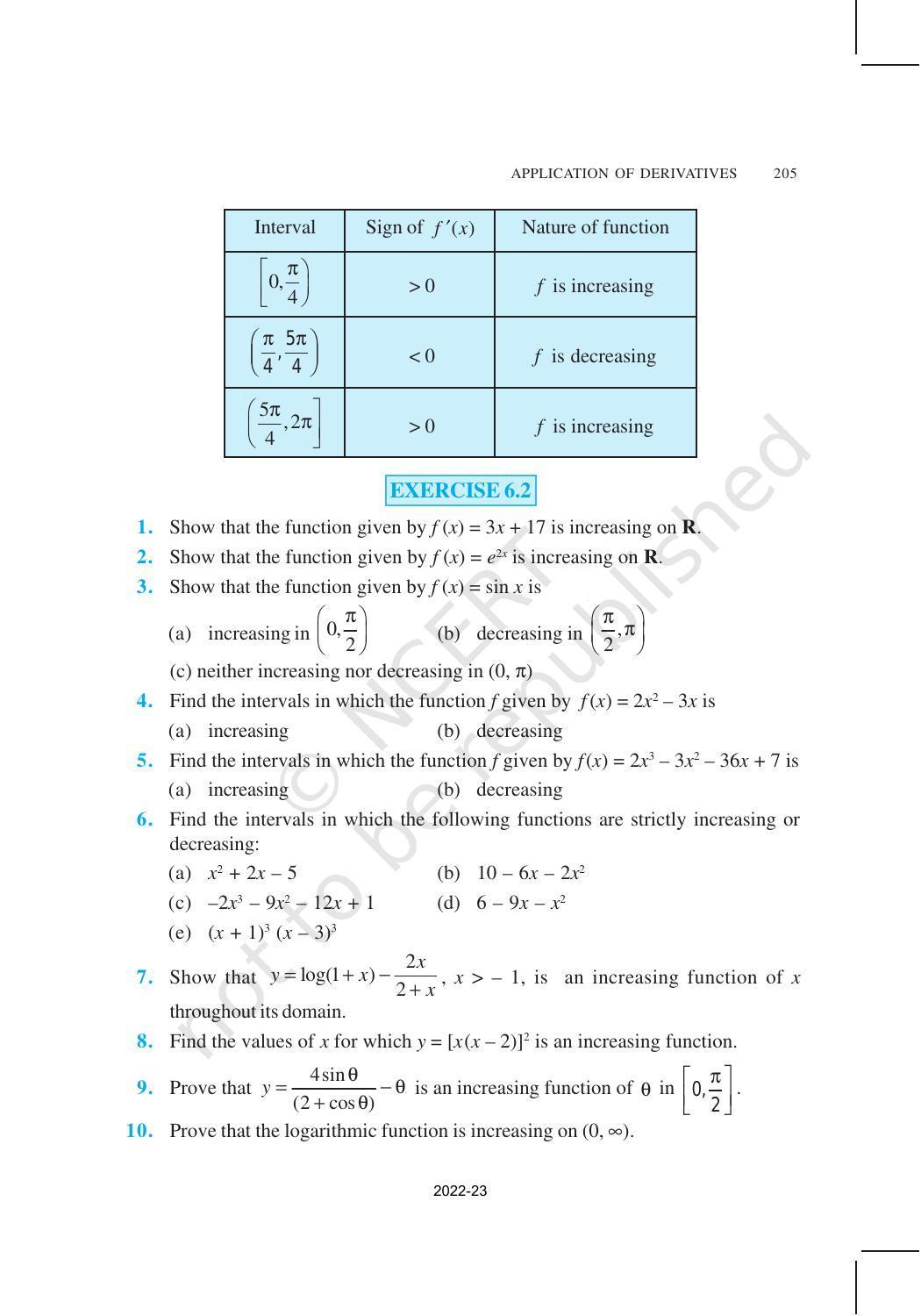 NCERT Book for Class 12 Maths Chapter 6 Application of Derivatives - Page 12