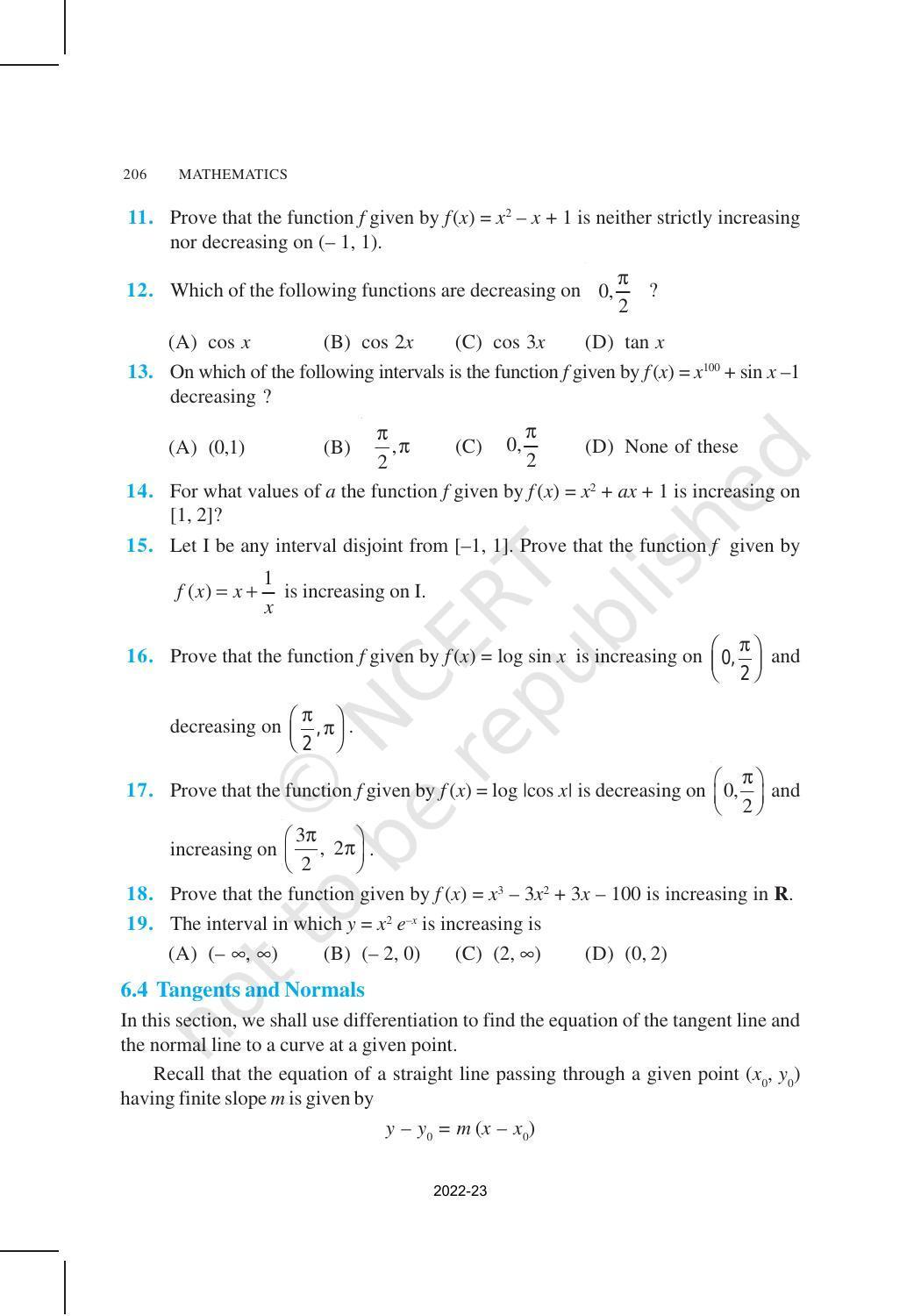 NCERT Book for Class 12 Maths Chapter 6 Application of Derivatives - Page 13