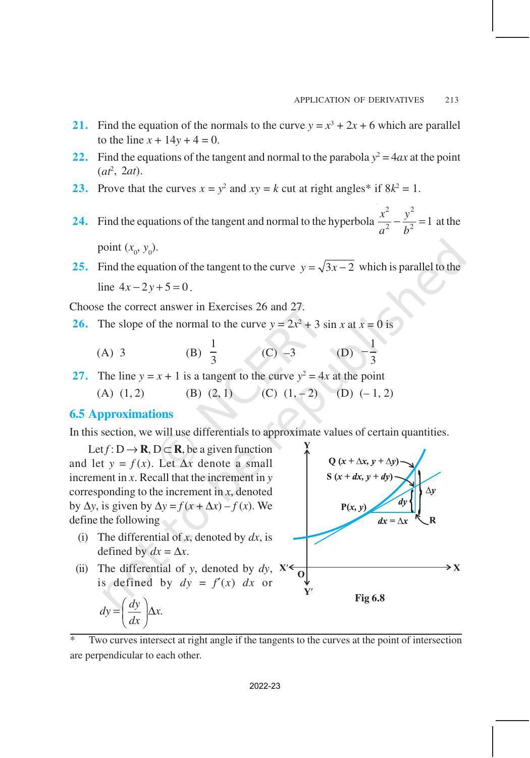 NCERT Book for Class 12 Maths Chapter 6 Application of Derivatives - Page 20