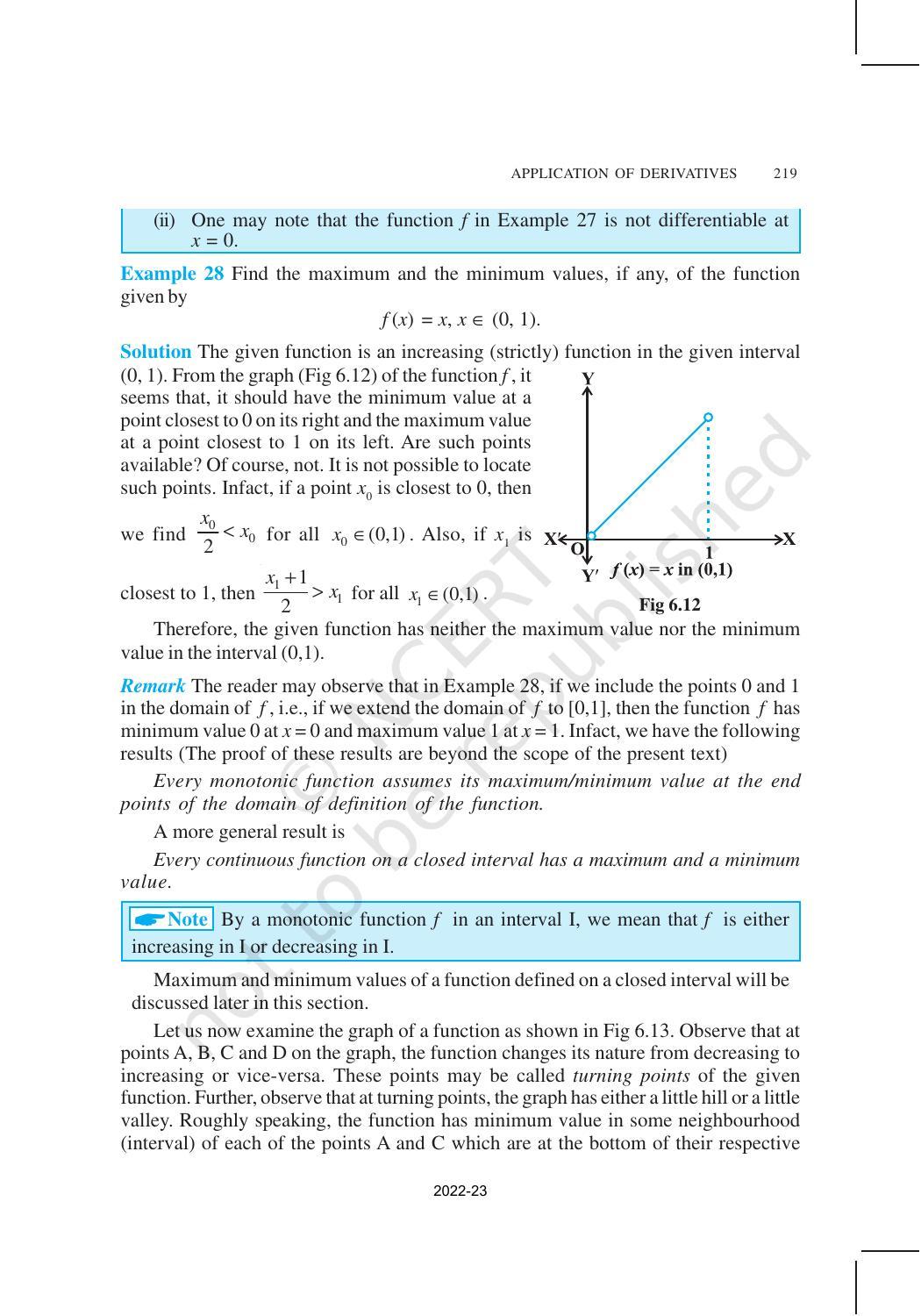 NCERT Book for Class 12 Maths Chapter 6 Application of Derivatives - Page 26