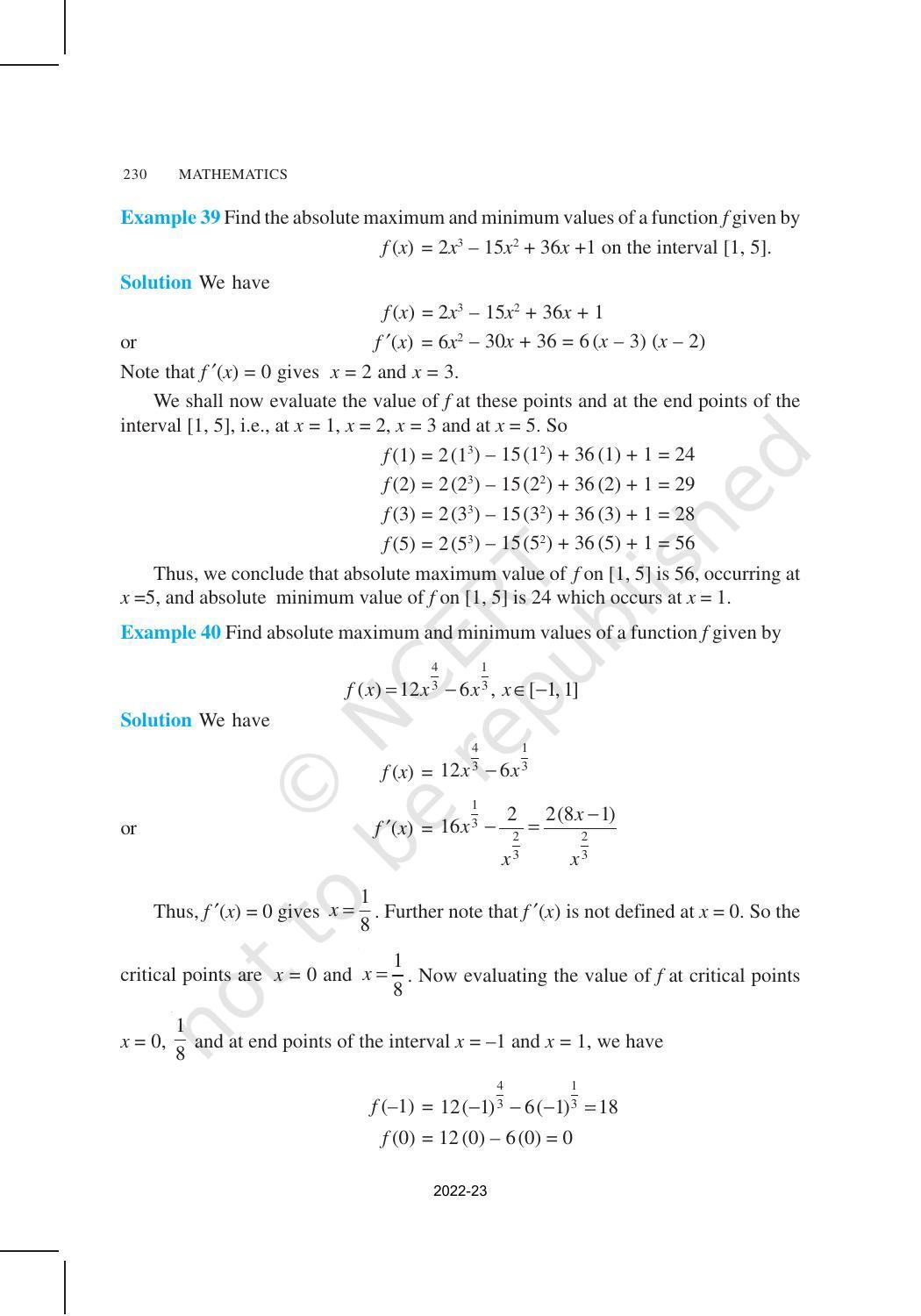 NCERT Book for Class 12 Maths Chapter 6 Application of Derivatives - Page 37
