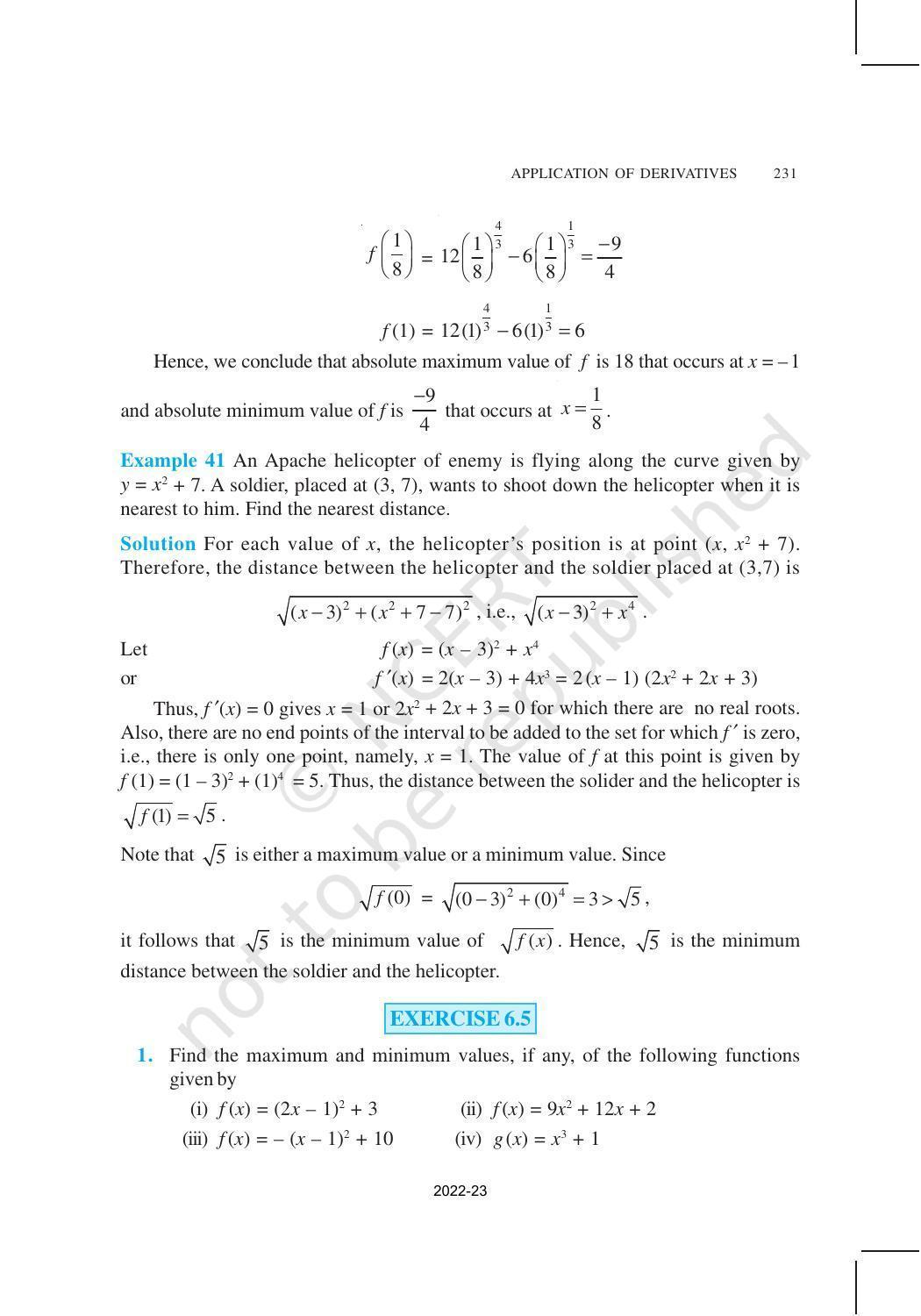 NCERT Book for Class 12 Maths Chapter 6 Application of Derivatives - Page 38