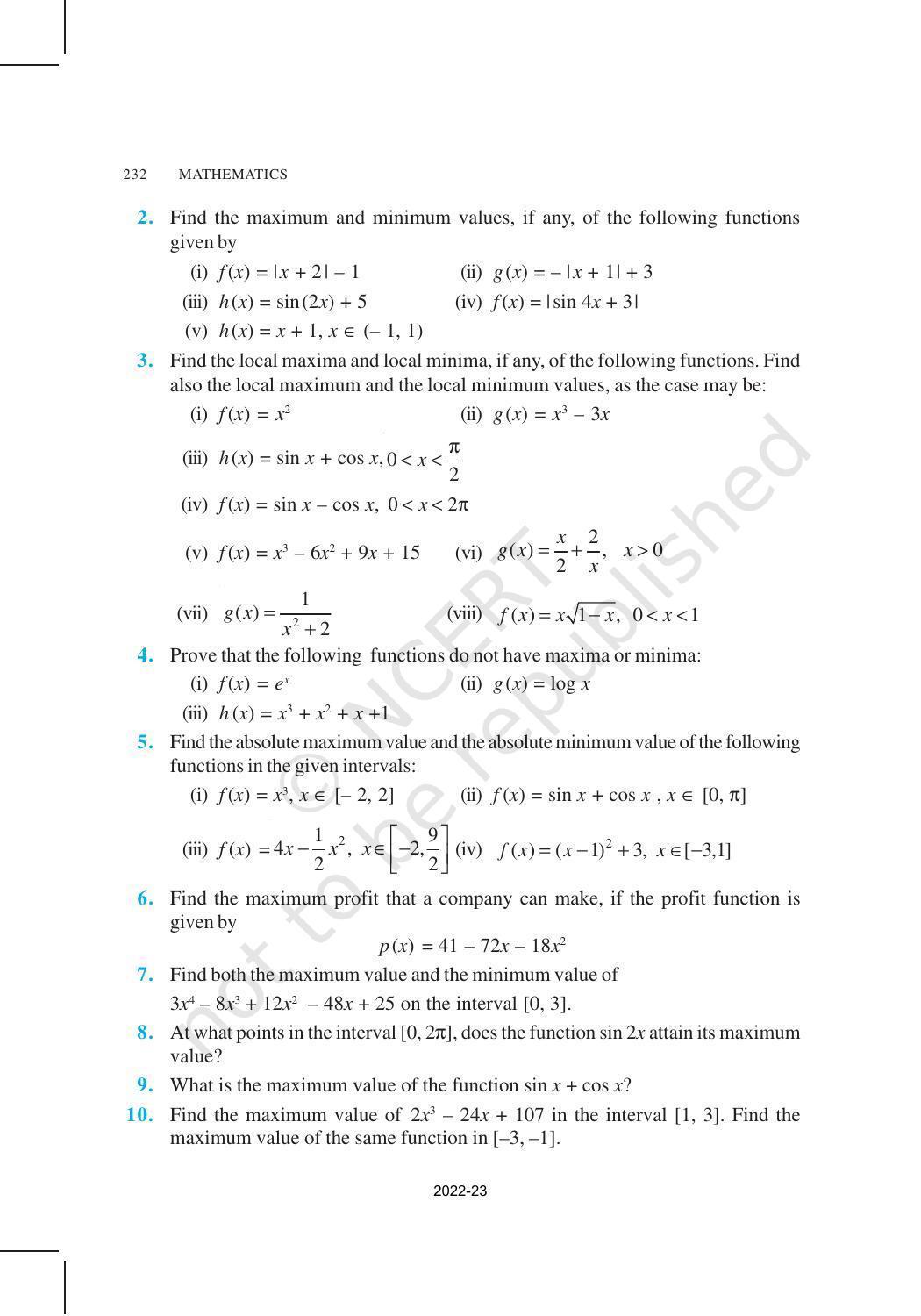 NCERT Book for Class 12 Maths Chapter 6 Application of Derivatives - Page 39