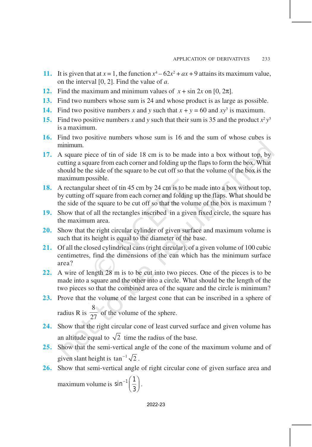 NCERT Book for Class 12 Maths Chapter 6 Application of Derivatives - Page 40