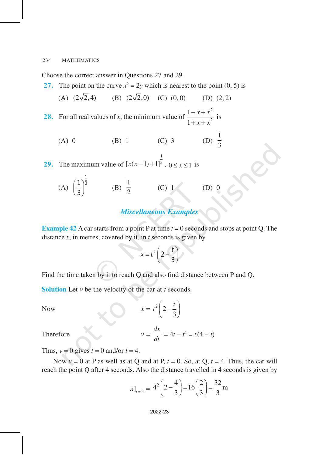 NCERT Book for Class 12 Maths Chapter 6 Application of Derivatives - Page 41