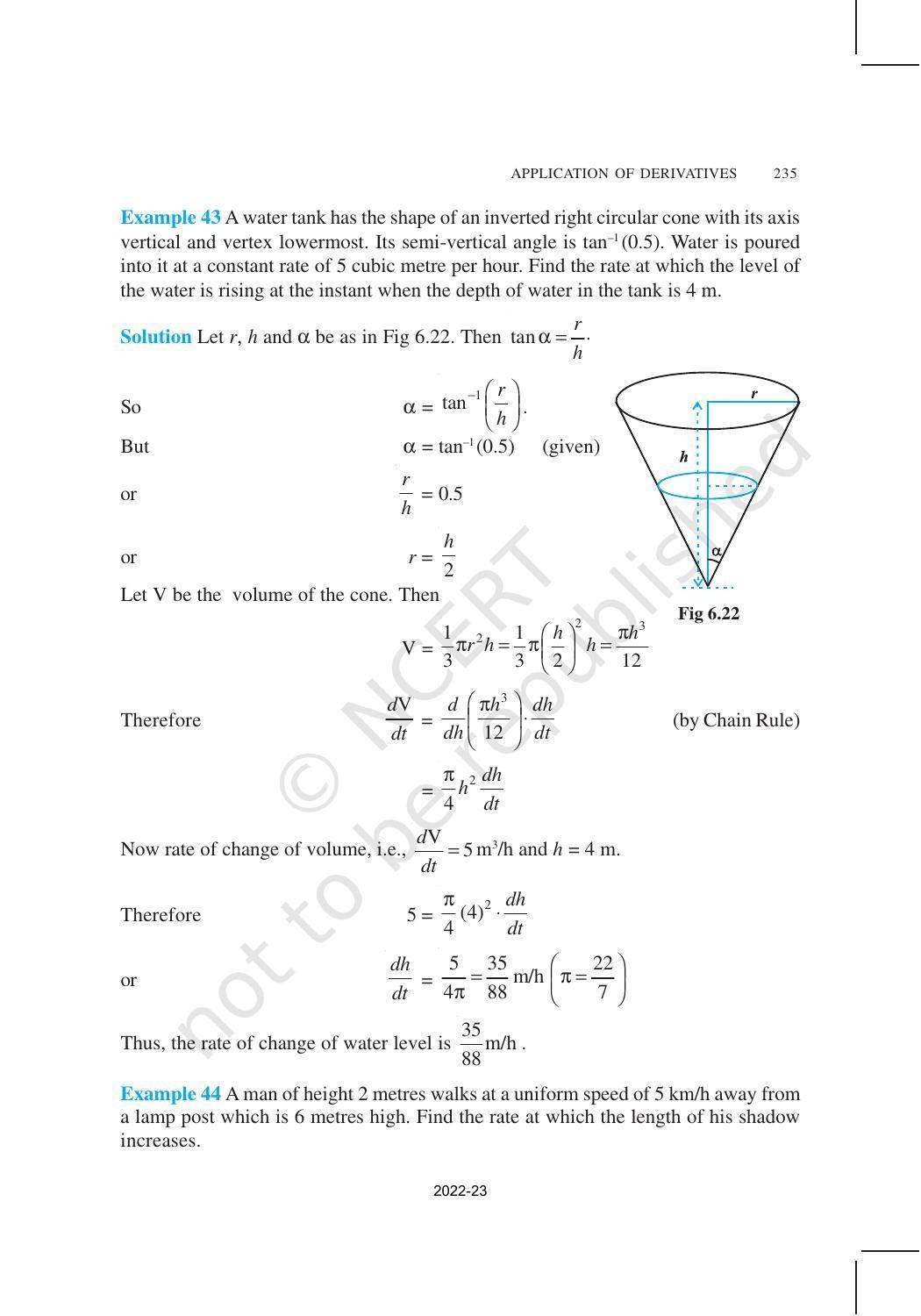 NCERT Book for Class 12 Maths Chapter 6 Application of Derivatives - Page 42