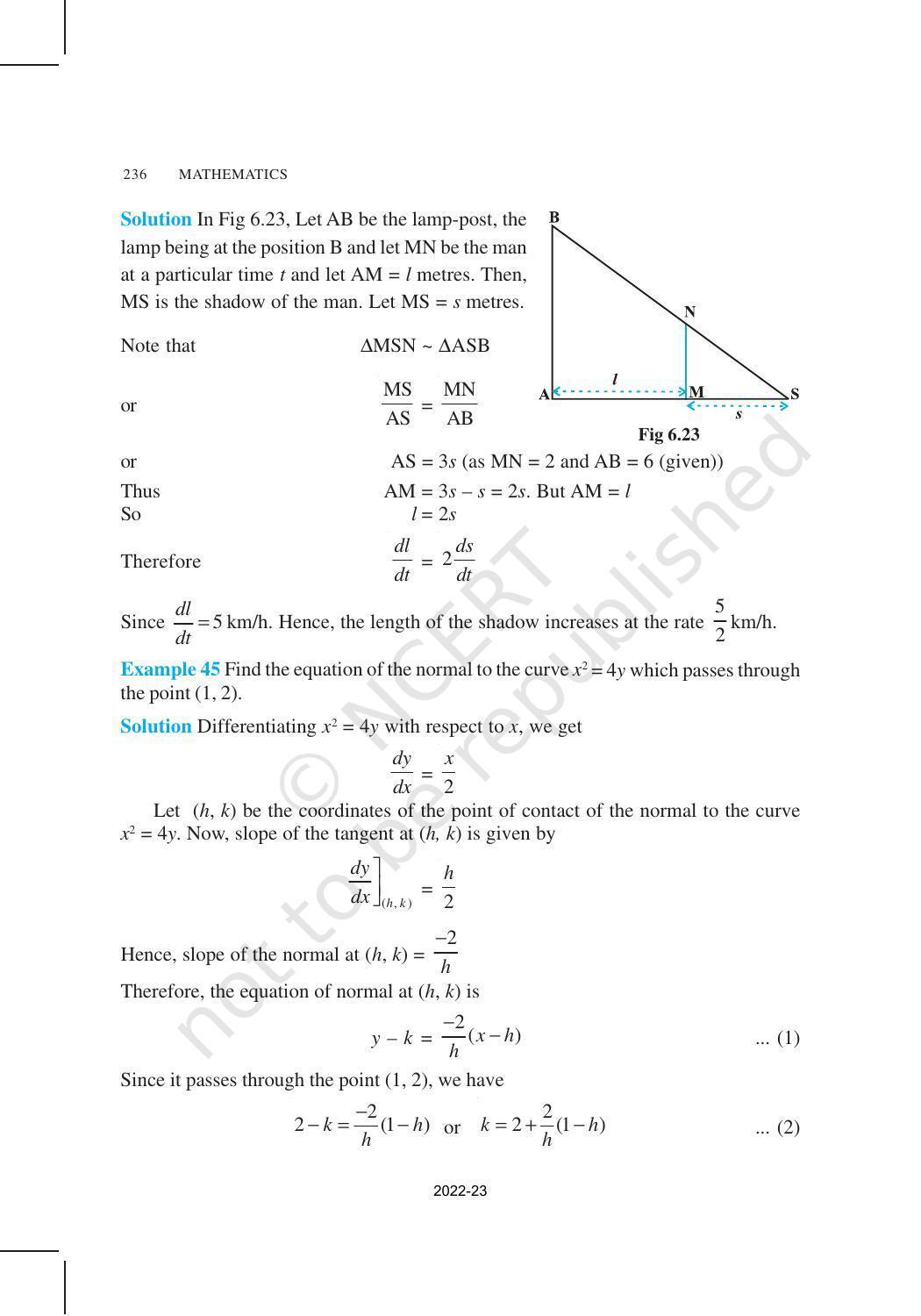 NCERT Book for Class 12 Maths Chapter 6 Application of Derivatives - Page 43