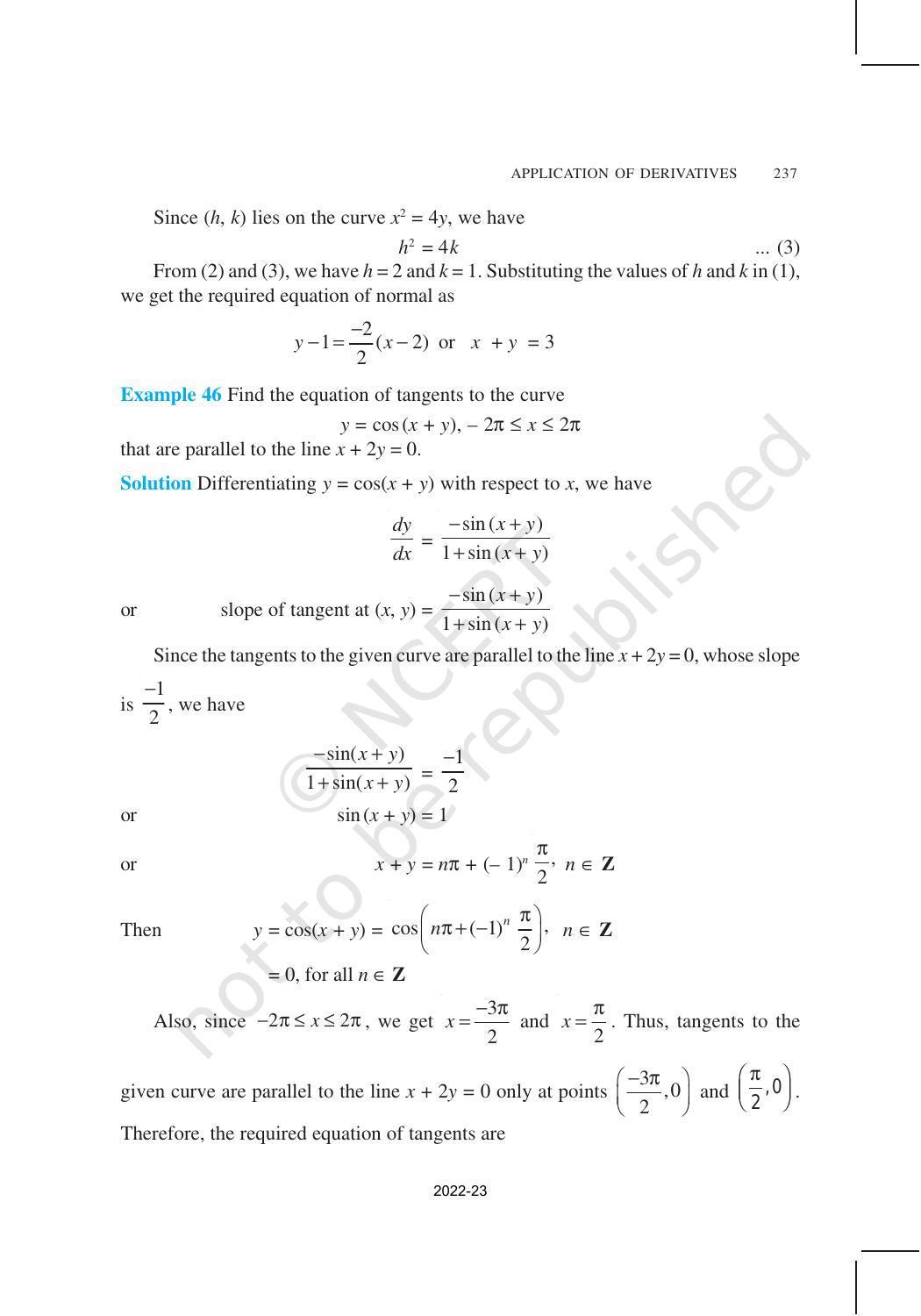 NCERT Book for Class 12 Maths Chapter 6 Application of Derivatives - Page 44