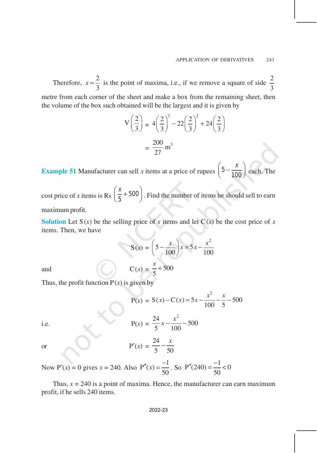 NCERT Book for Class 12 Maths Chapter 6 Application of Derivatives - Page 48