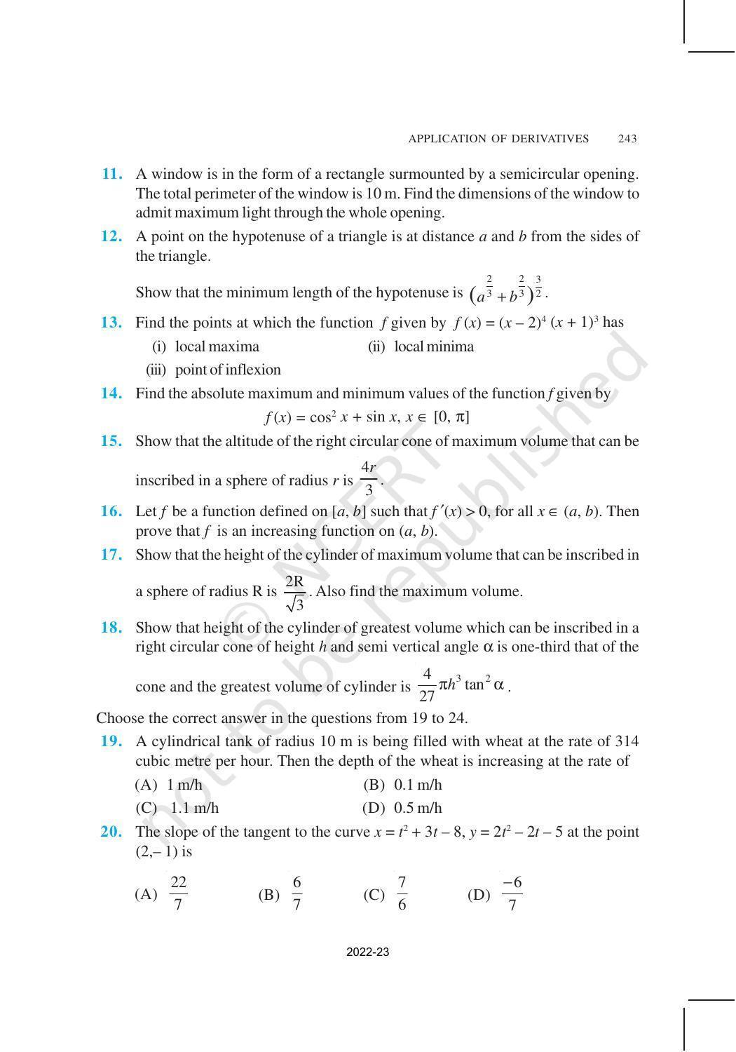 NCERT Book for Class 12 Maths Chapter 6 Application of Derivatives - Page 50