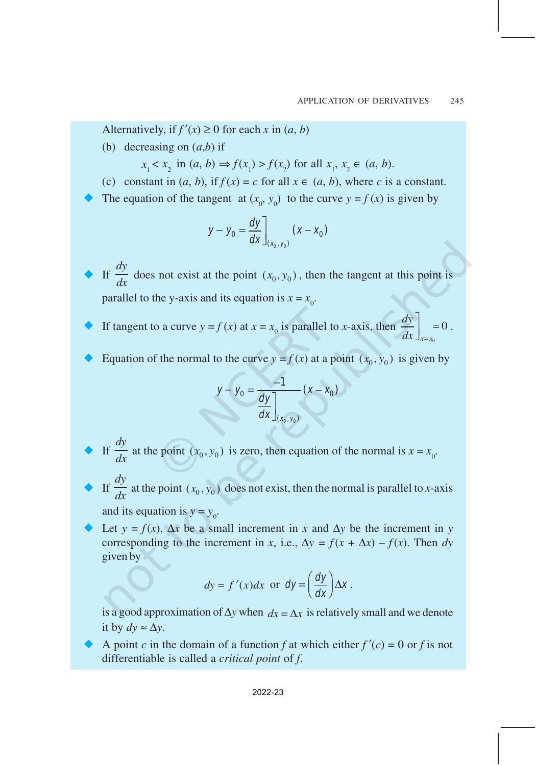 NCERT Book for Class 12 Maths Chapter 6 Application of Derivatives - Page 52