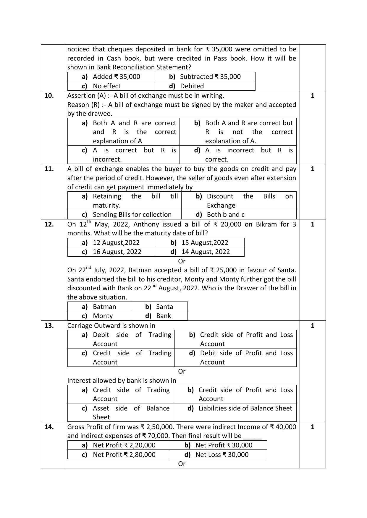 CBSE Class 10 Elements of Book Keeping and Accountancy Sample Papers 2023 - Page 3