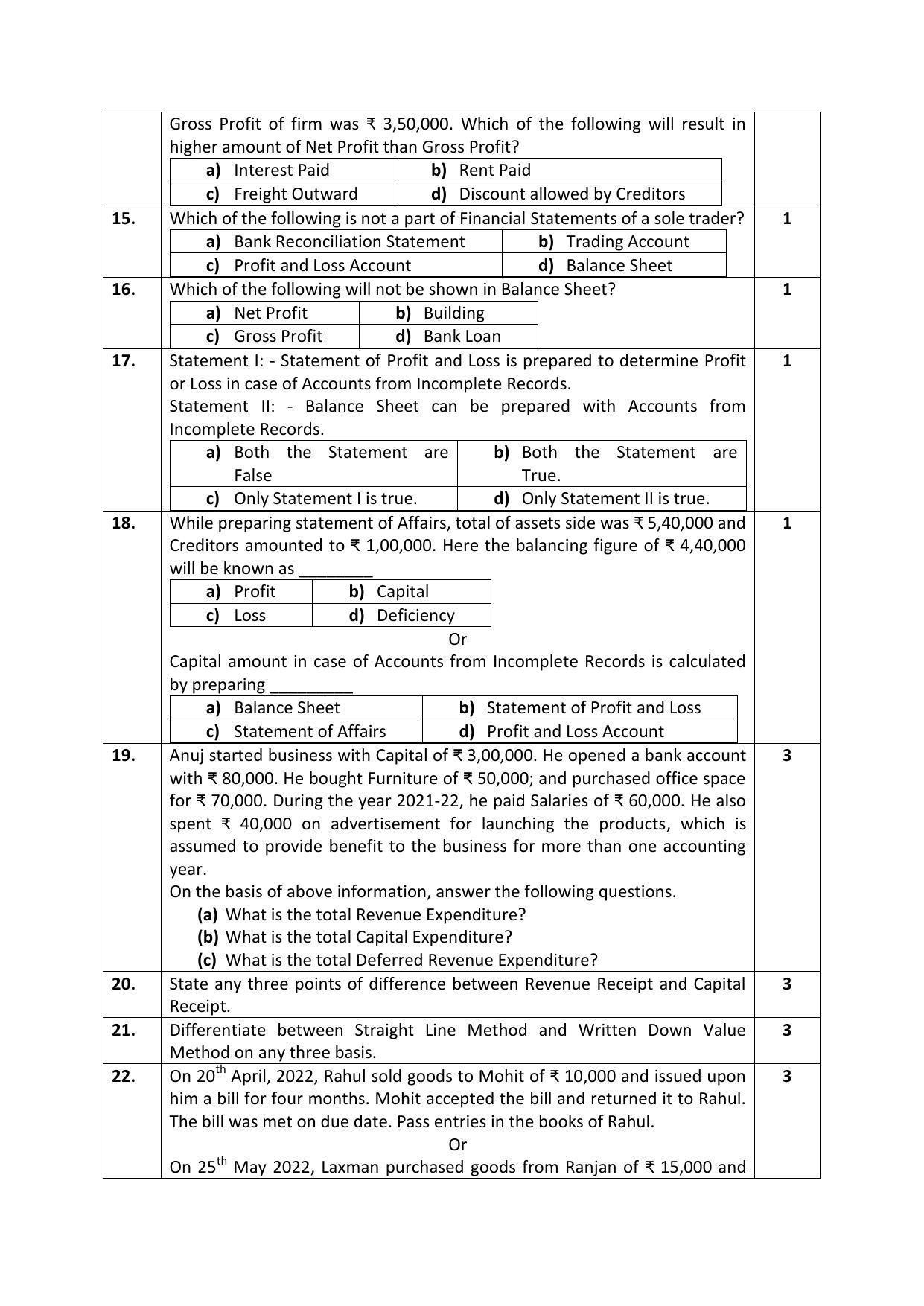 CBSE Class 10 Elements of Book Keeping and Accountancy Sample Papers 2023 - Page 4