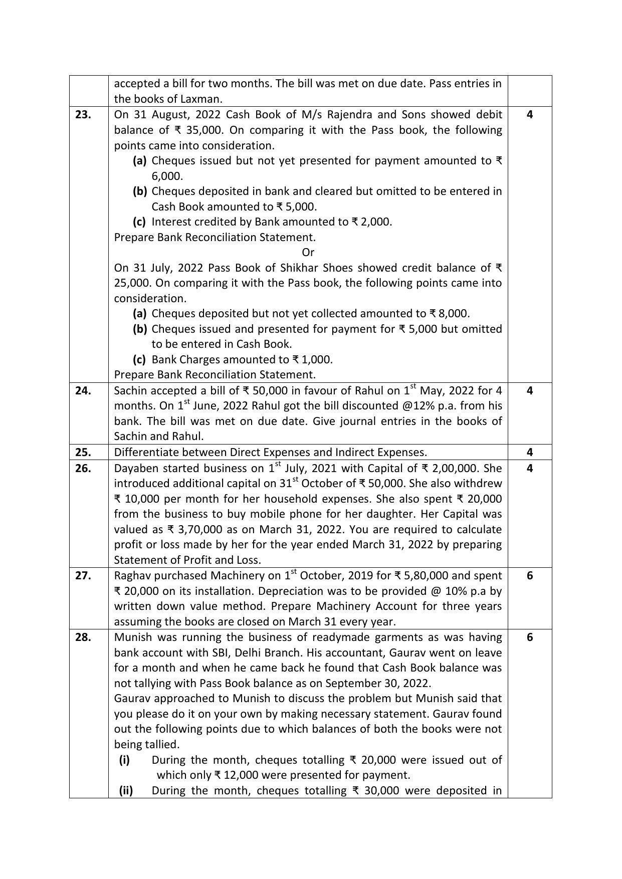 CBSE Class 10 Elements of Book Keeping and Accountancy Sample Papers 2023 - Page 5