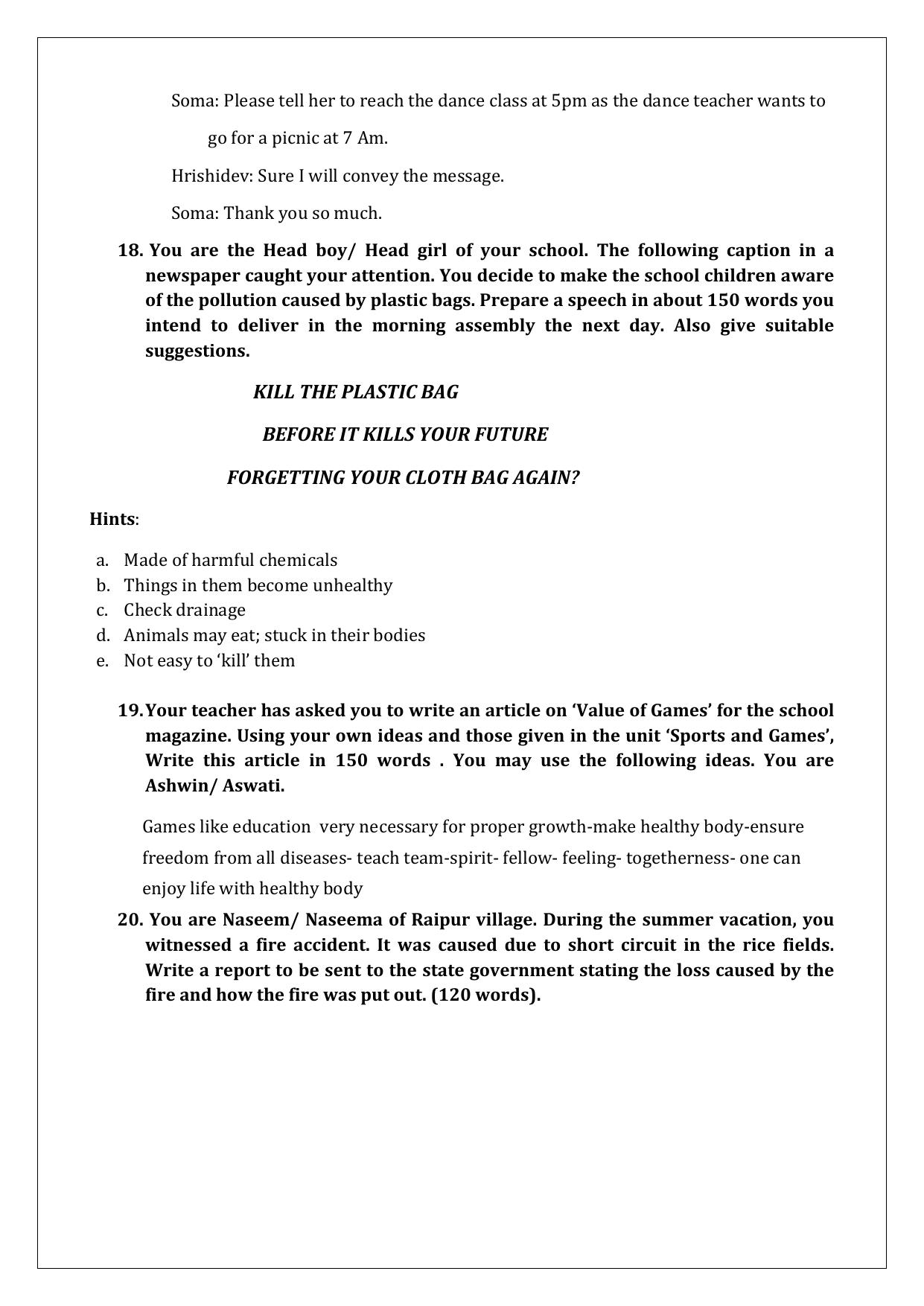 CBSE Worksheets for Class 9 English Writing Assignment - Page 4
