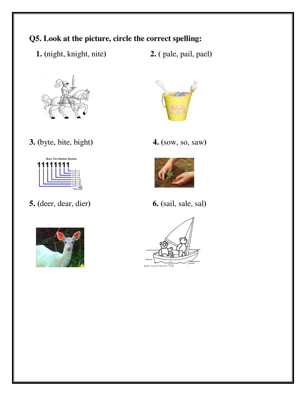 Worksheet for Class 2 English Assignment 46 Revision - Page 3