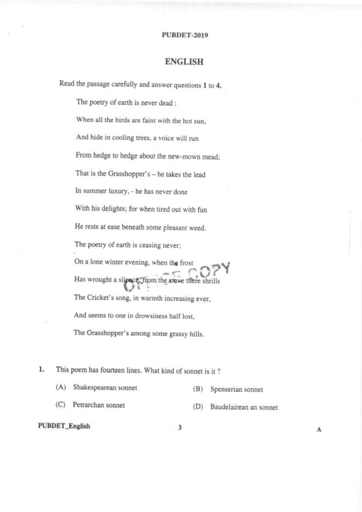 PUBDET 2019 English Question Papers - Page 2