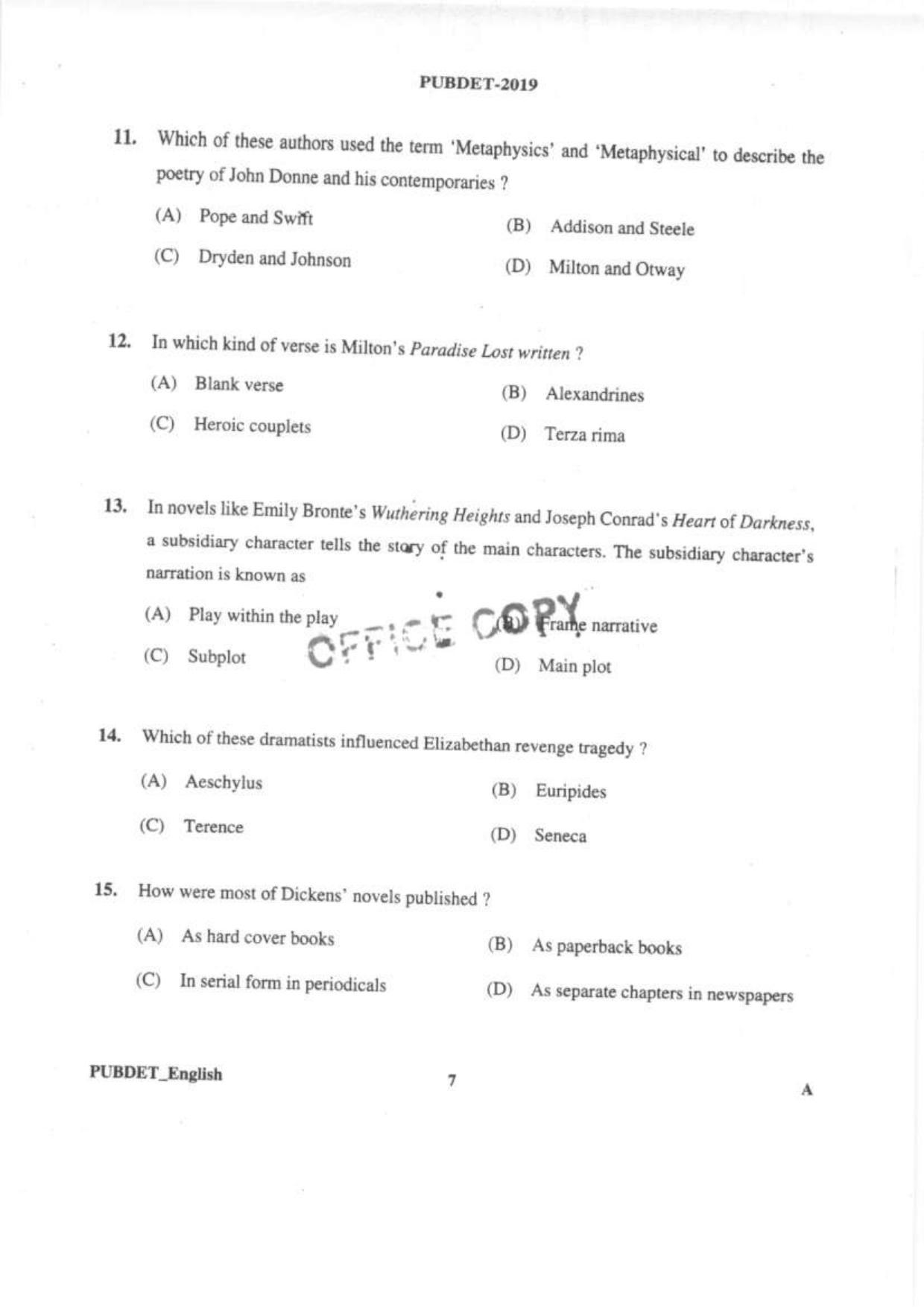 PUBDET 2019 English Question Papers - Page 6
