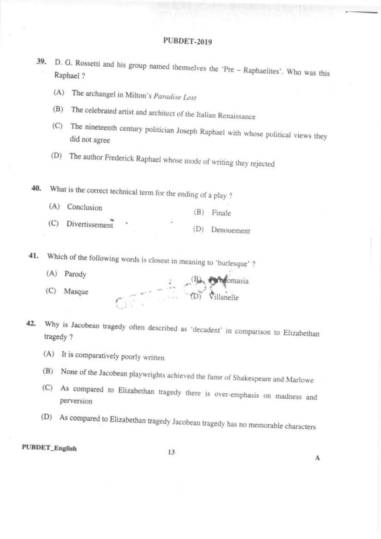 PUBDET 2019 English Question Papers - Page 12