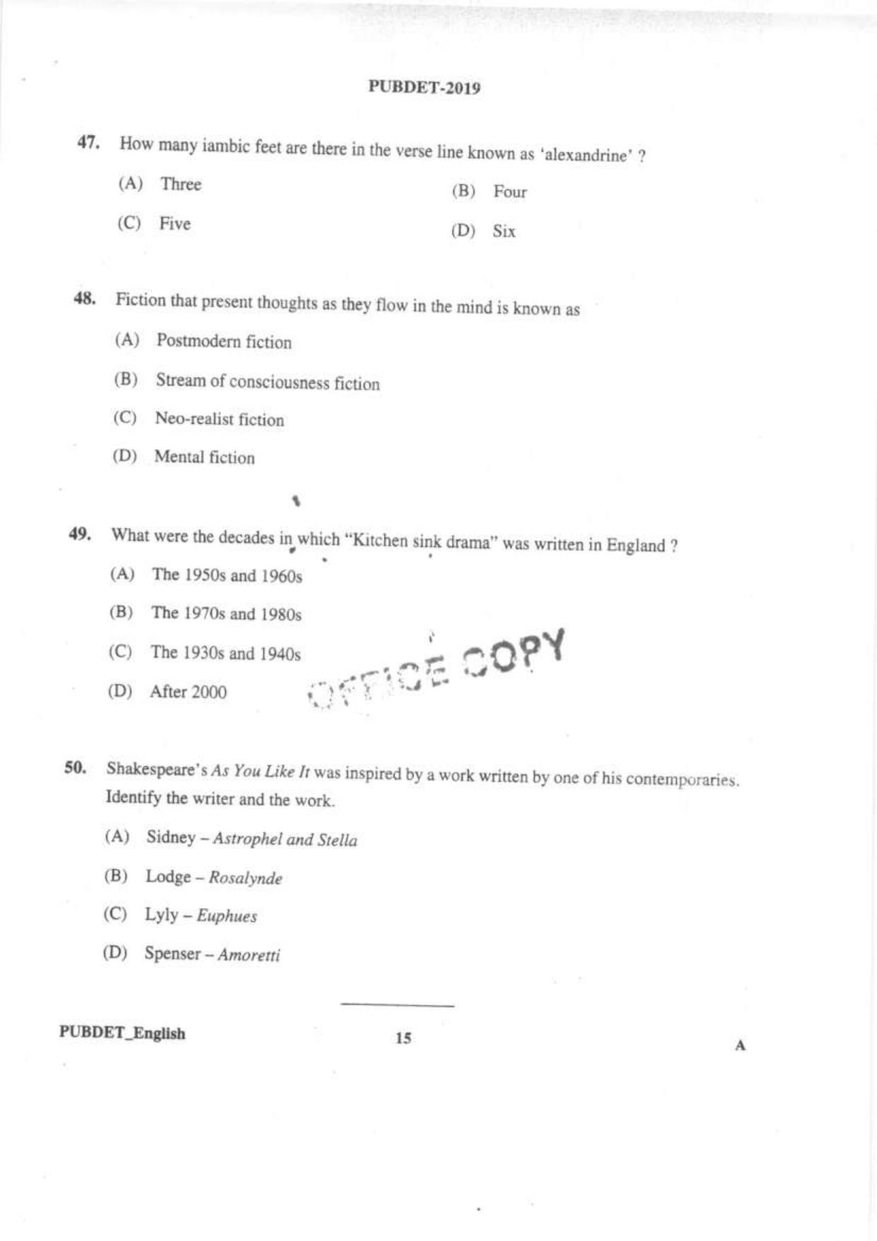 PUBDET 2019 English Question Papers - Page 14