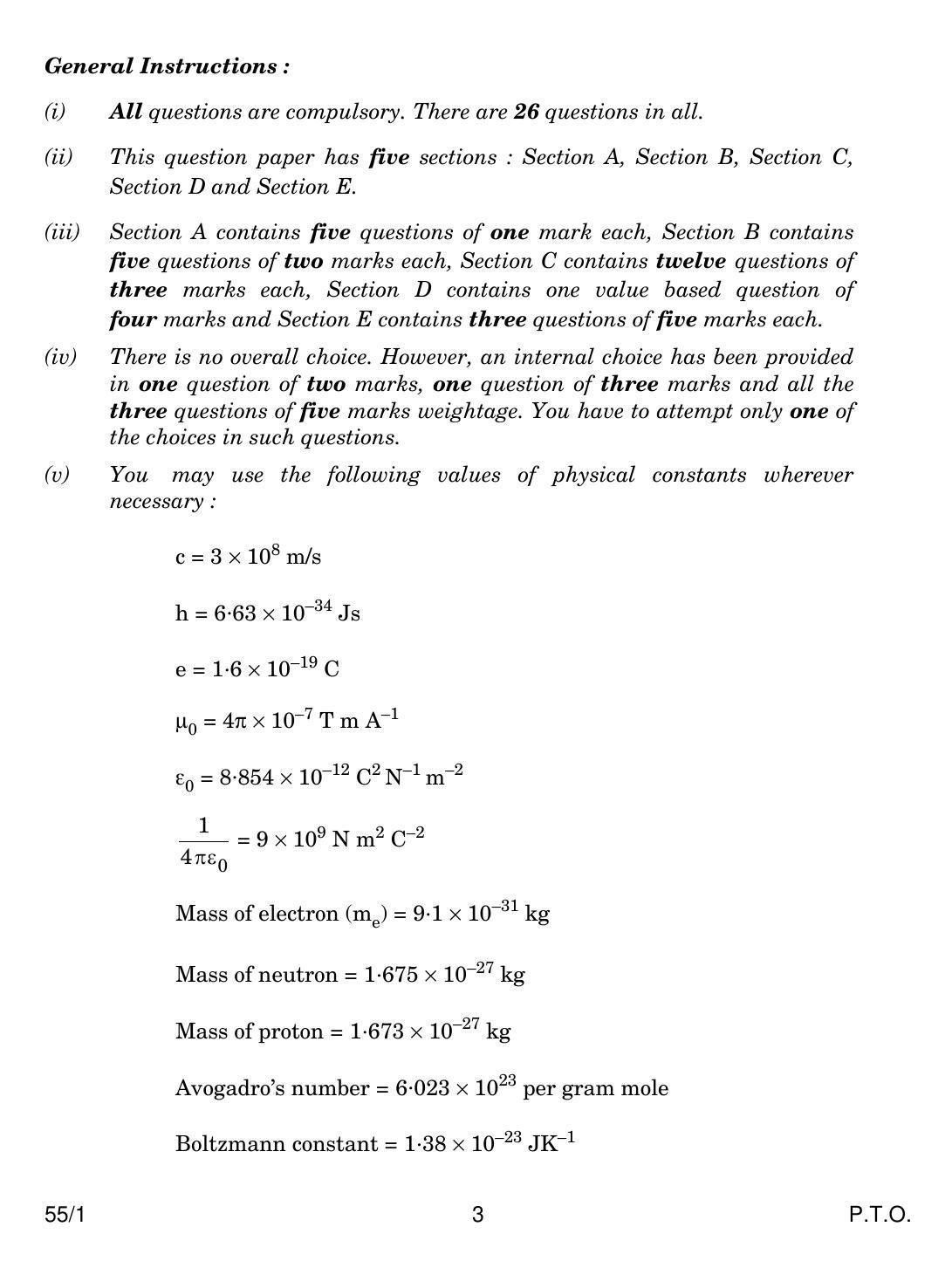 CBSE Class 12 55-1 PHYSICS 2018 Question Paper - Page 3