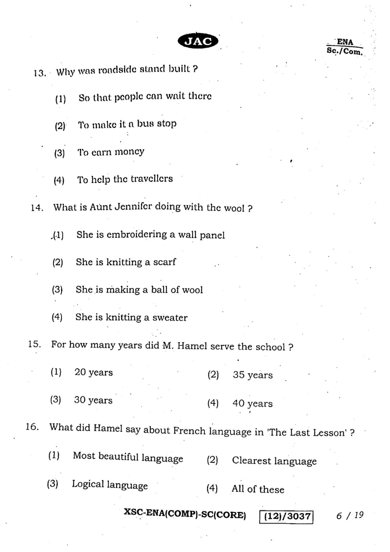 JAC Class 12 2023 English Question Paper - Page 6