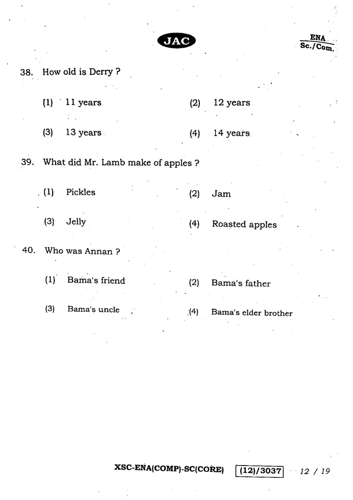 JAC Class 12 2023 English Question Paper - Page 12