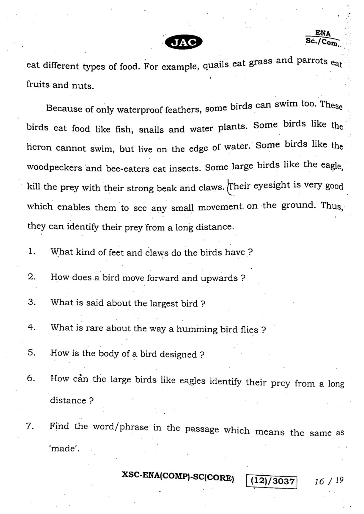 JAC Class 12 2023 English Question Paper - Page 16