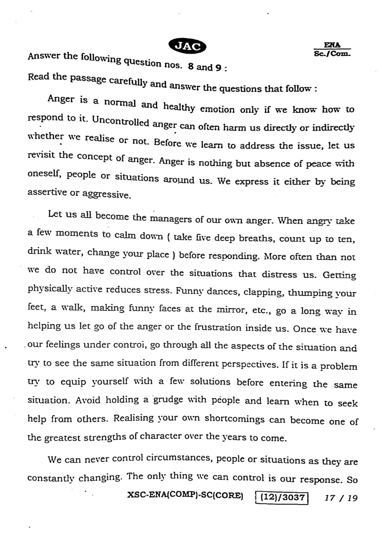 JAC Class 12 2023 English Question Paper - Page 17