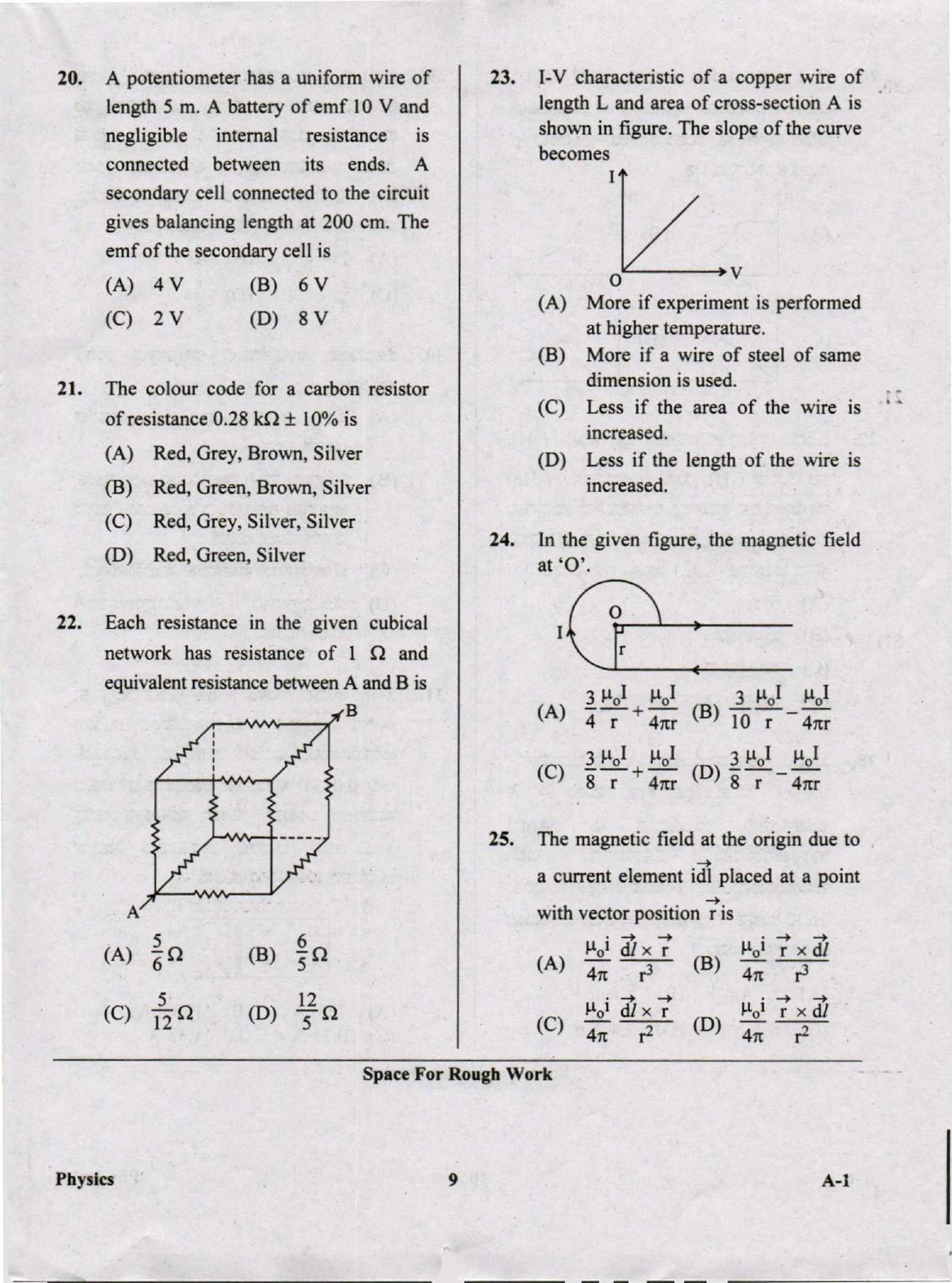 KCET Physics 2020 Question Papers - Page 9