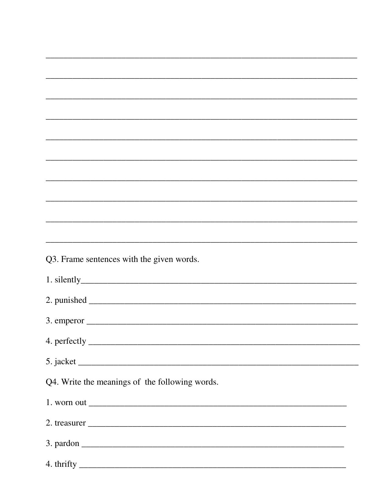 Worksheet for Class 3 English Assignment 14 - Page 3