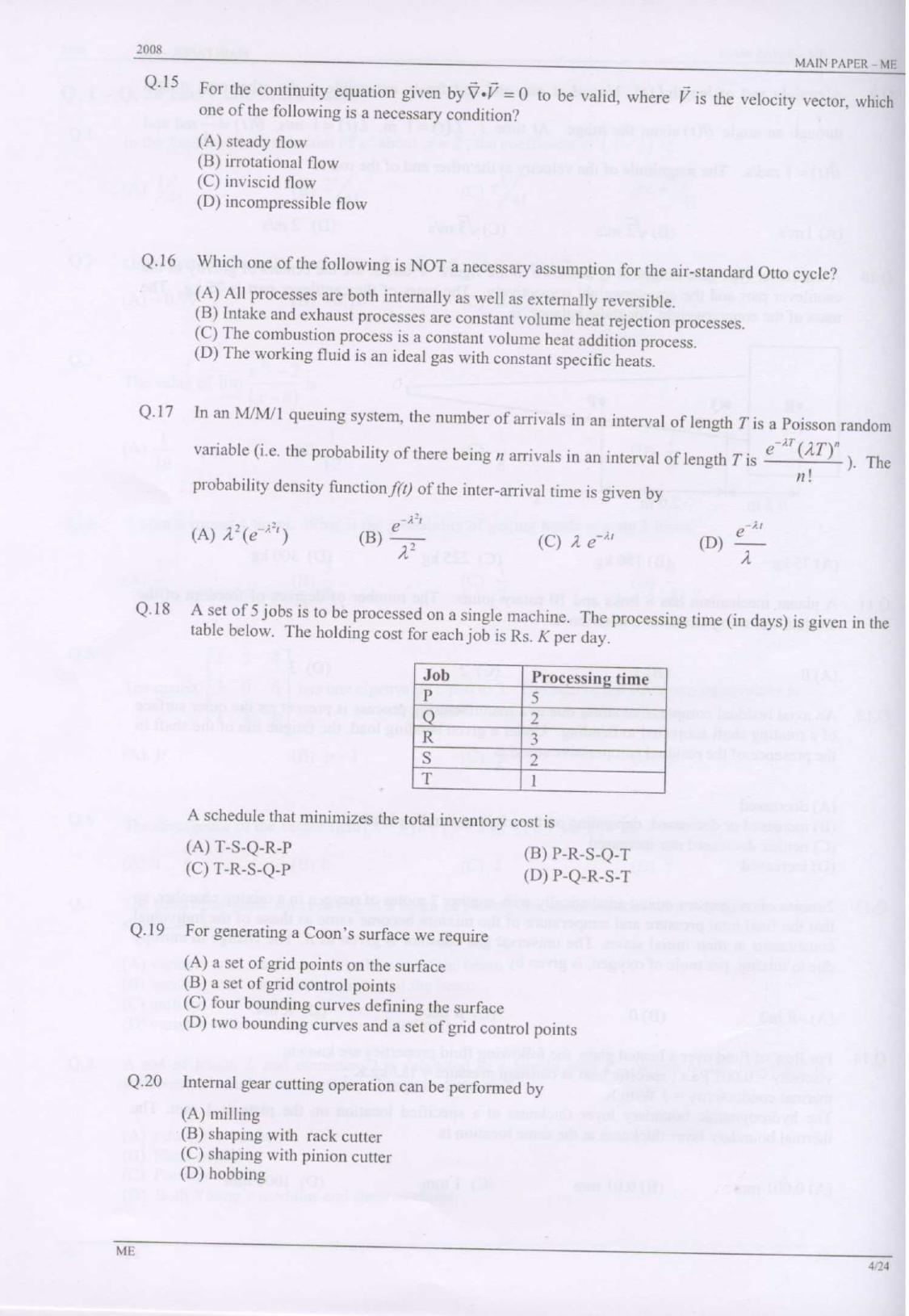 GATE 2008 Mechanical Engineering (ME) Question Paper with Answer Key - Page 4