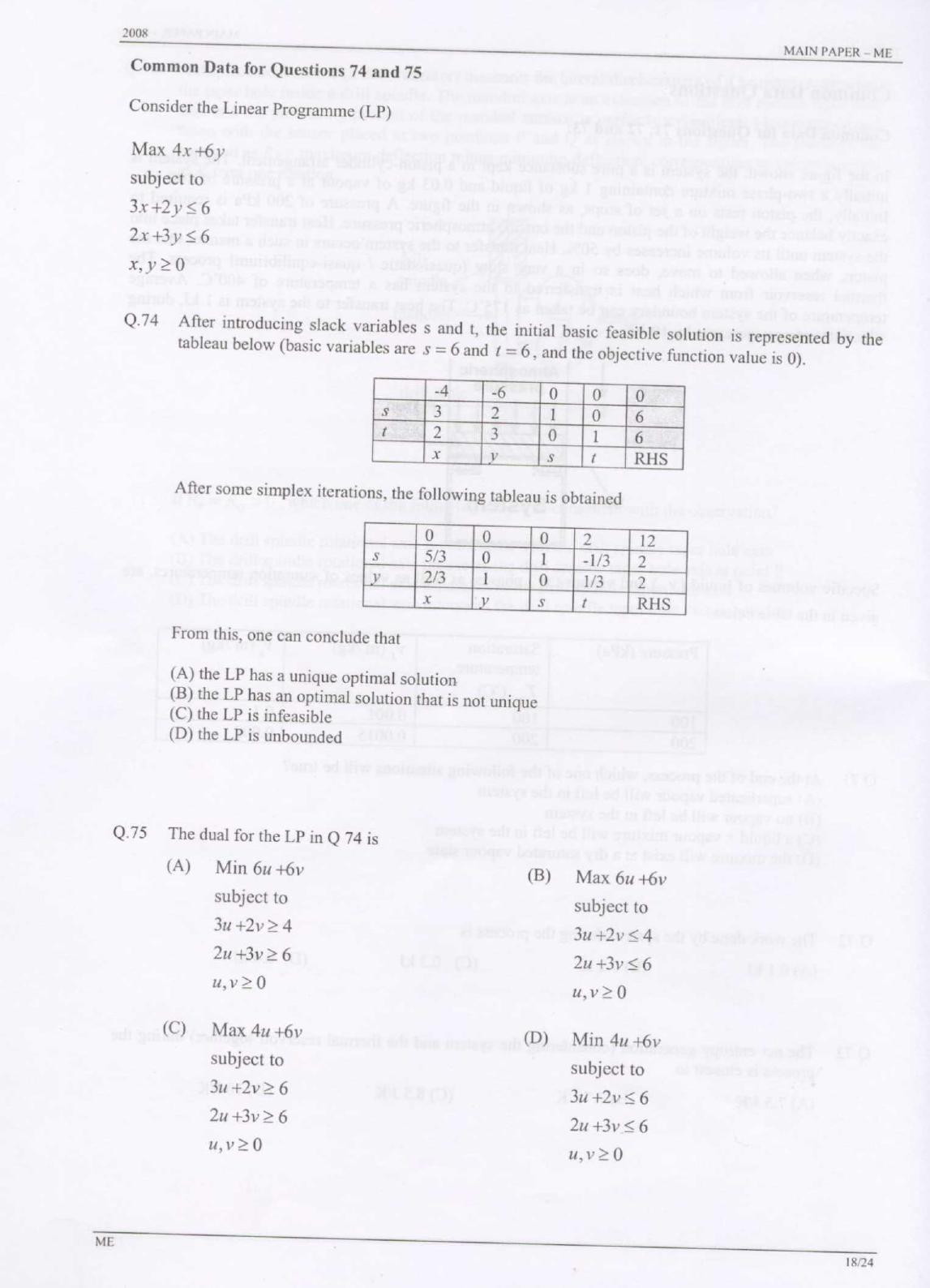 GATE 2008 Mechanical Engineering (ME) Question Paper with Answer Key - Page 18