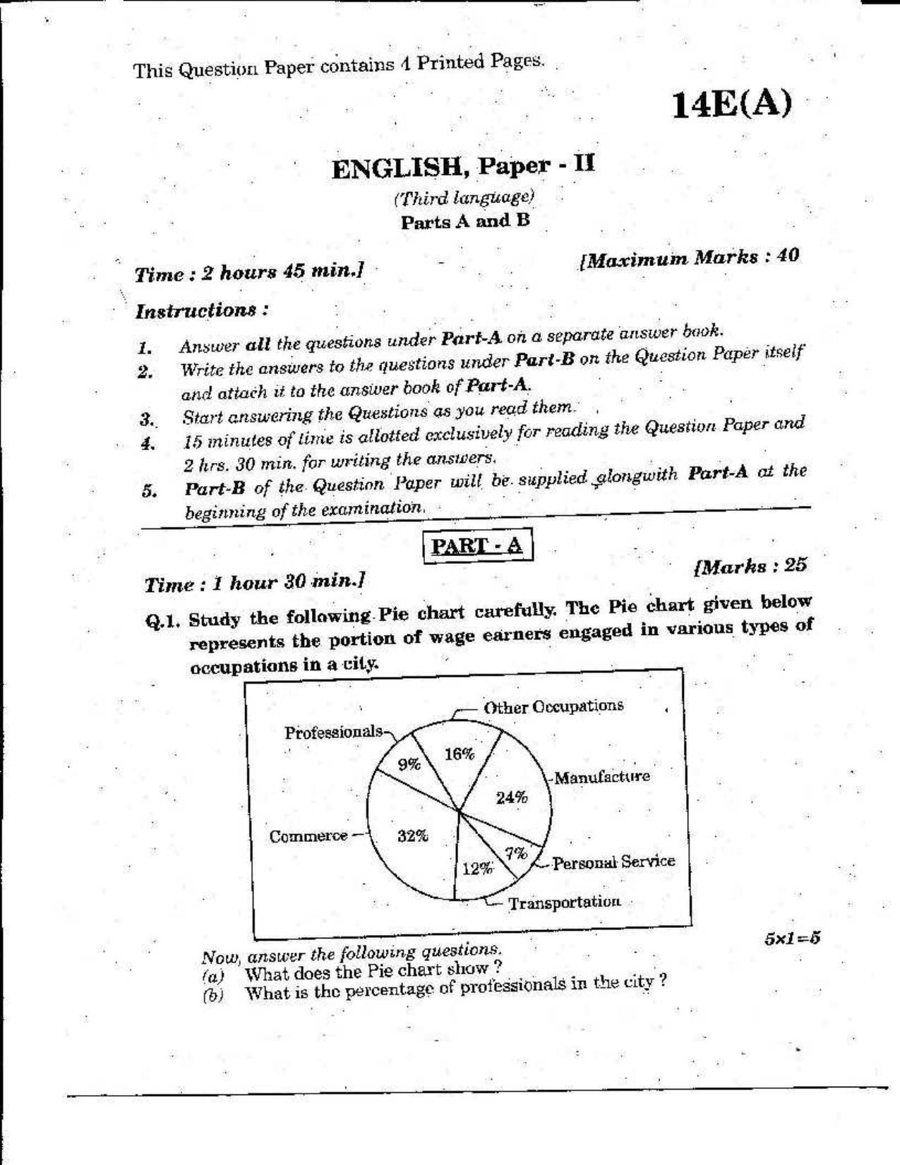 AP Class 10 English (Paper II) 2019 Question Paper - Page 1