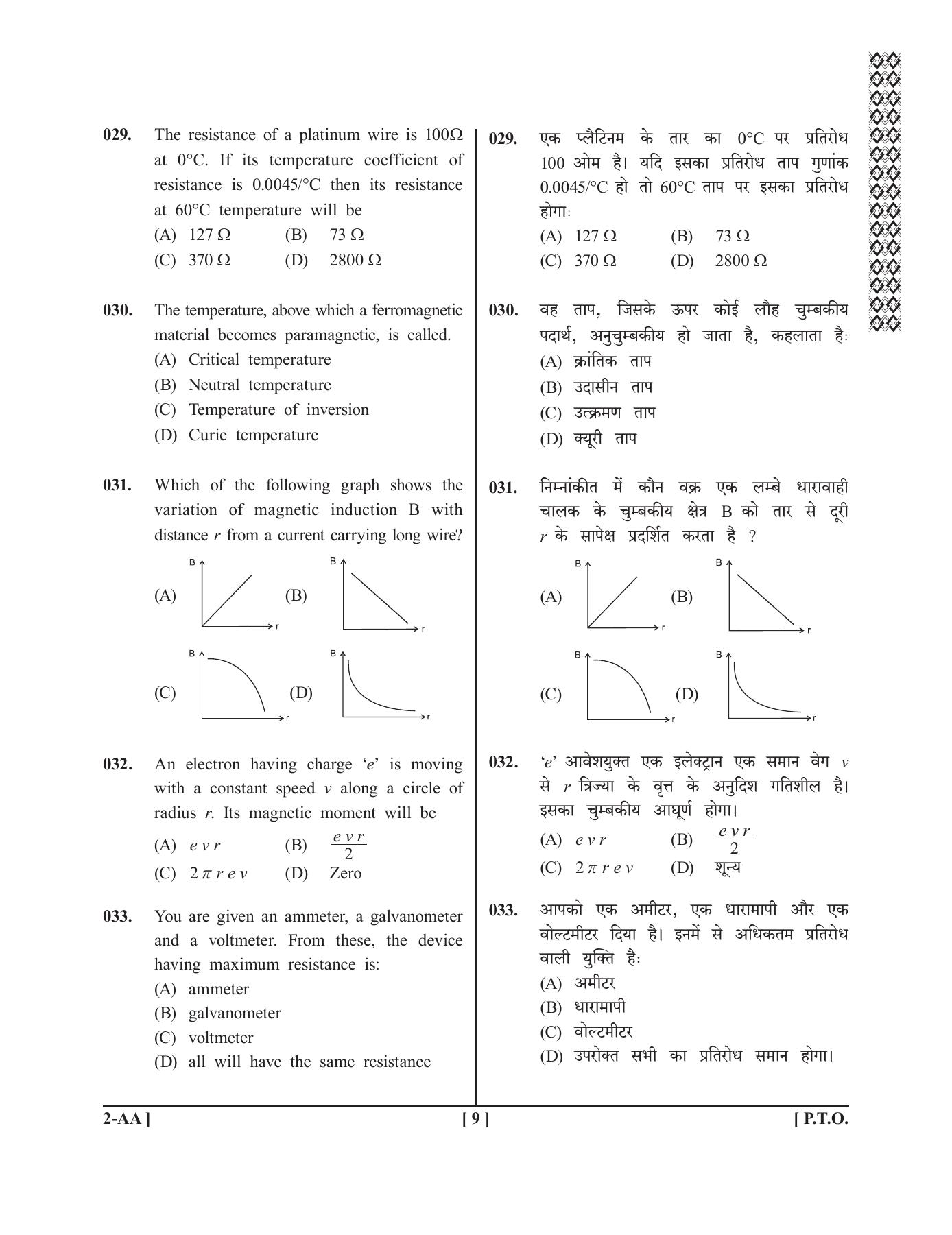 UPSEE - UPTU 2019 Question Paper 2 (AA) - Page 9