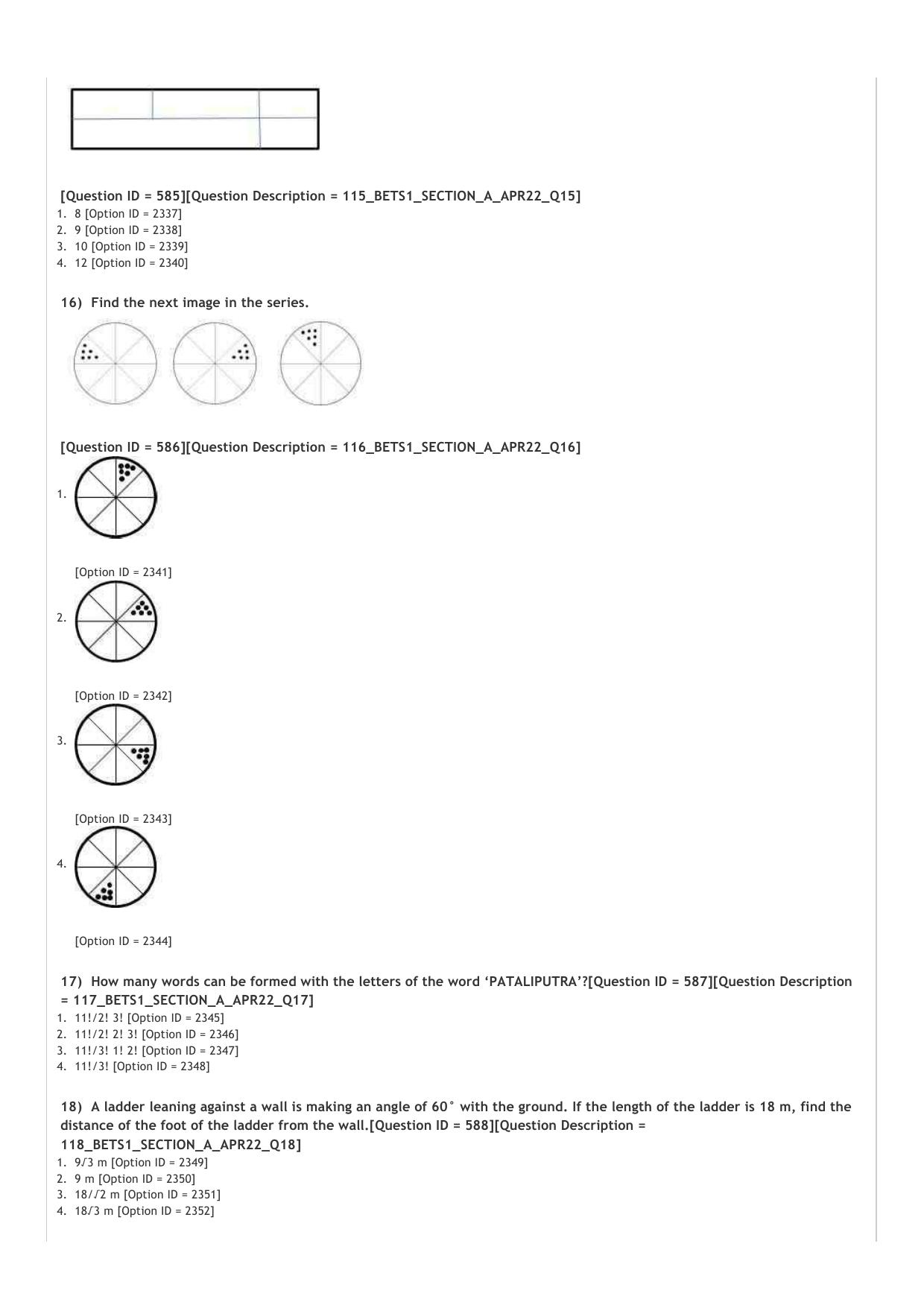 BET 2022 Question Paper - Page 4