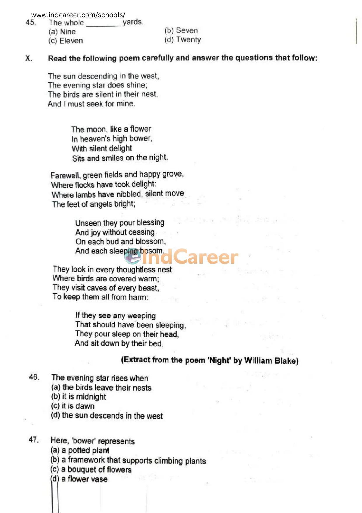 Rashtriya Military School RMS CET 2022 Class 9 Question Paper - Page 8