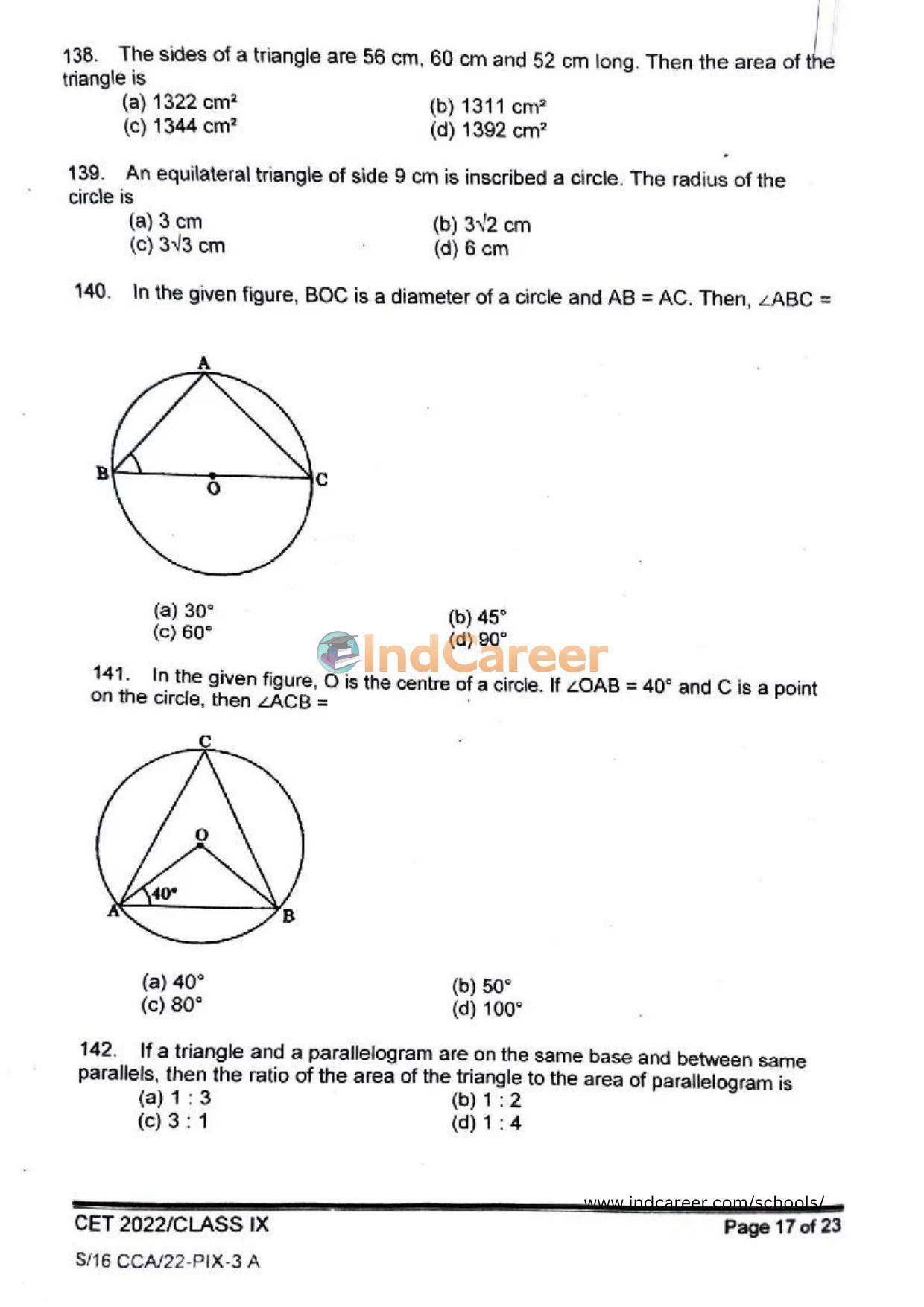 Rashtriya Military School RMS CET 2022 Class 9 Question Paper - Page 18