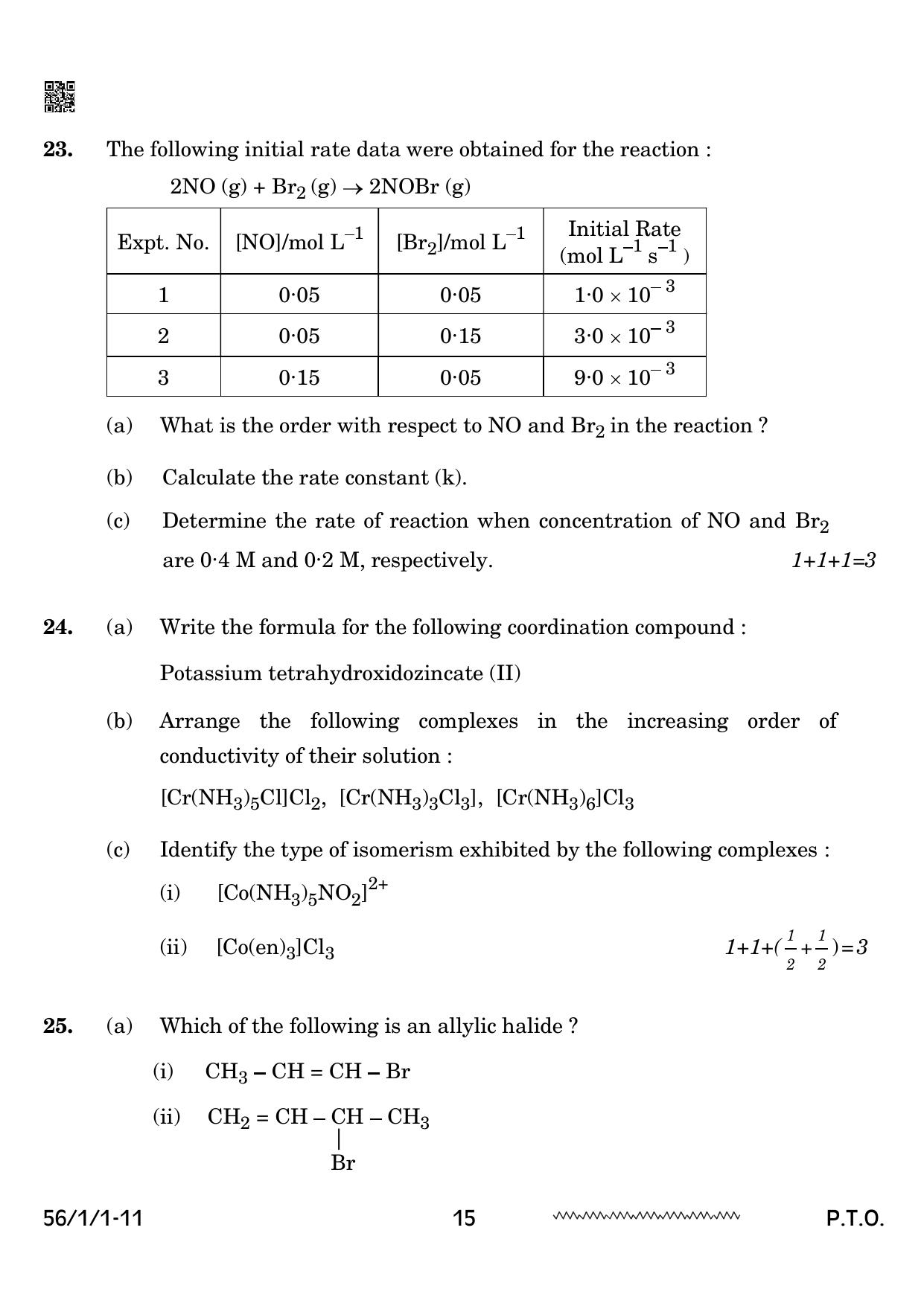 CBSE Class 12 56-1-1 Chemistry 2024 Question Paper - Page 15