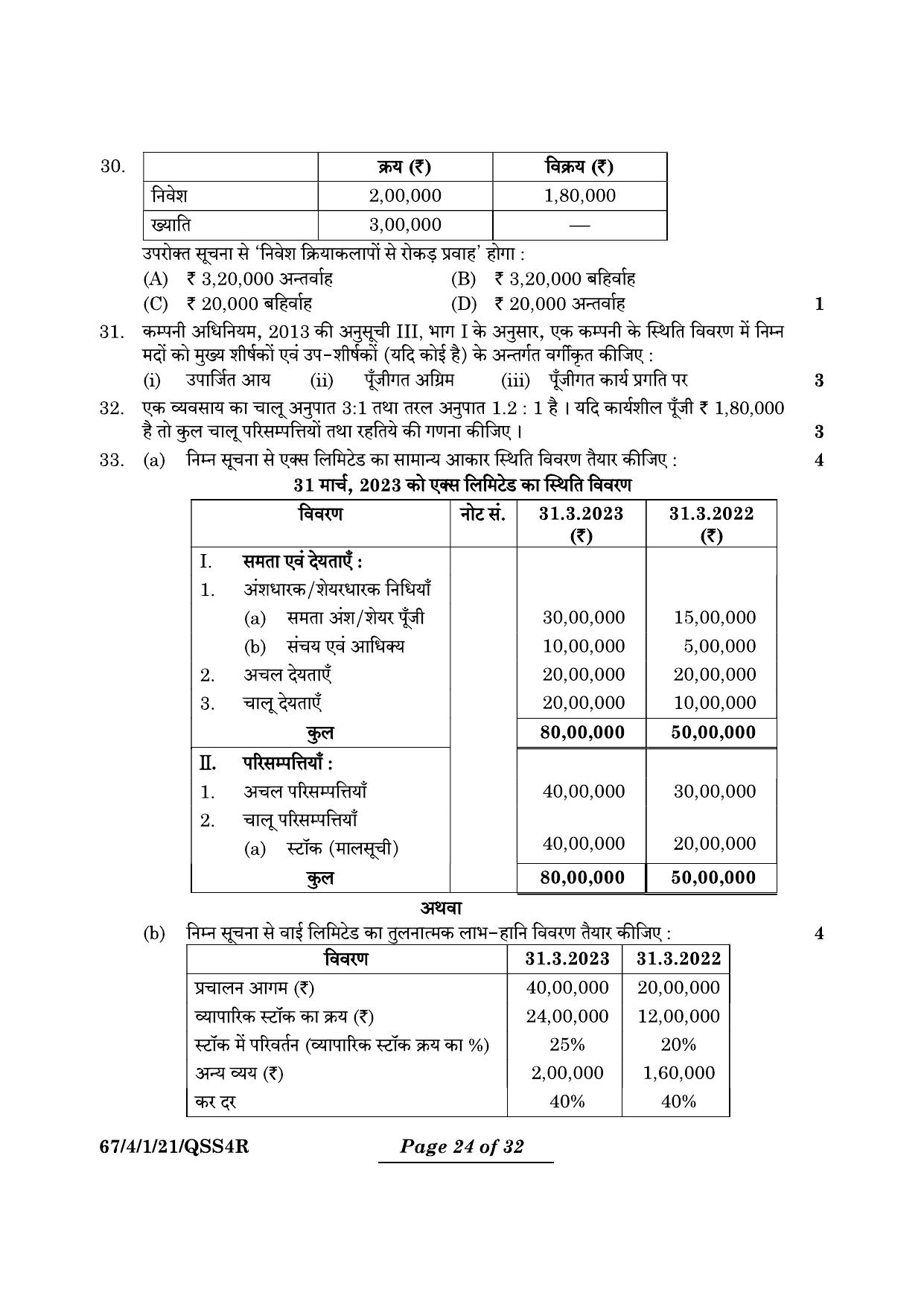 CBSE Class 12 67-4-1 Accountancy 2024 Question Paper - Page 24