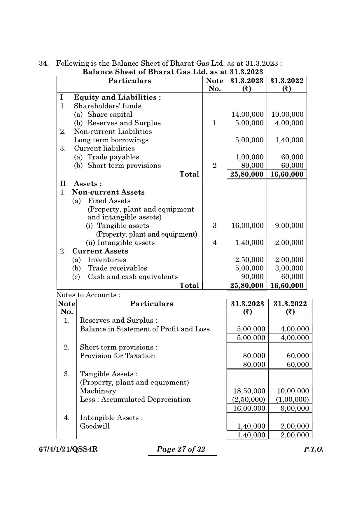 CBSE Class 12 67-4-1 Accountancy 2024 Question Paper - Page 27